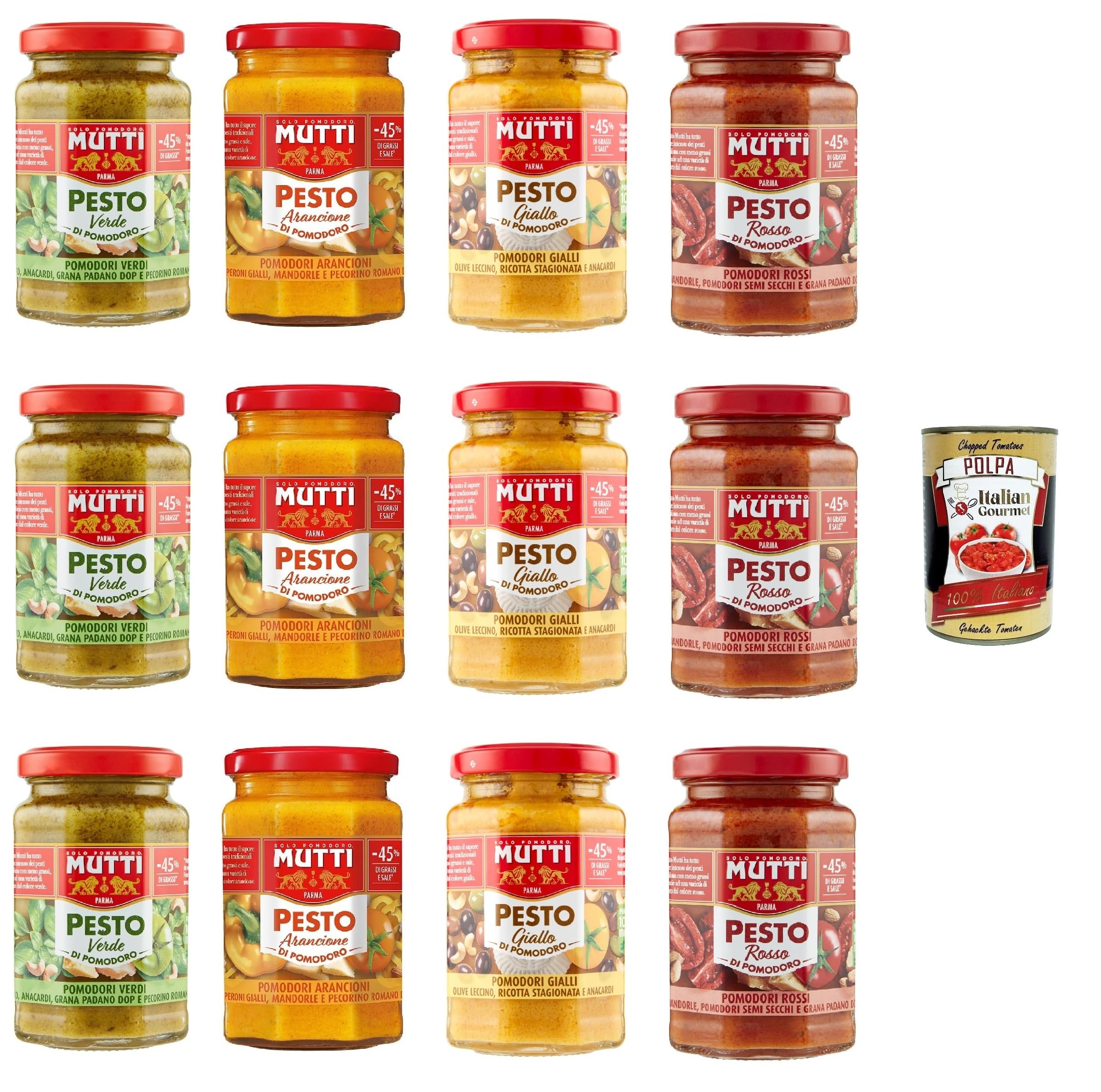Italian Gourmet Testpaket pesto pomodori salsa per pasta Tomaten 12 x 180g