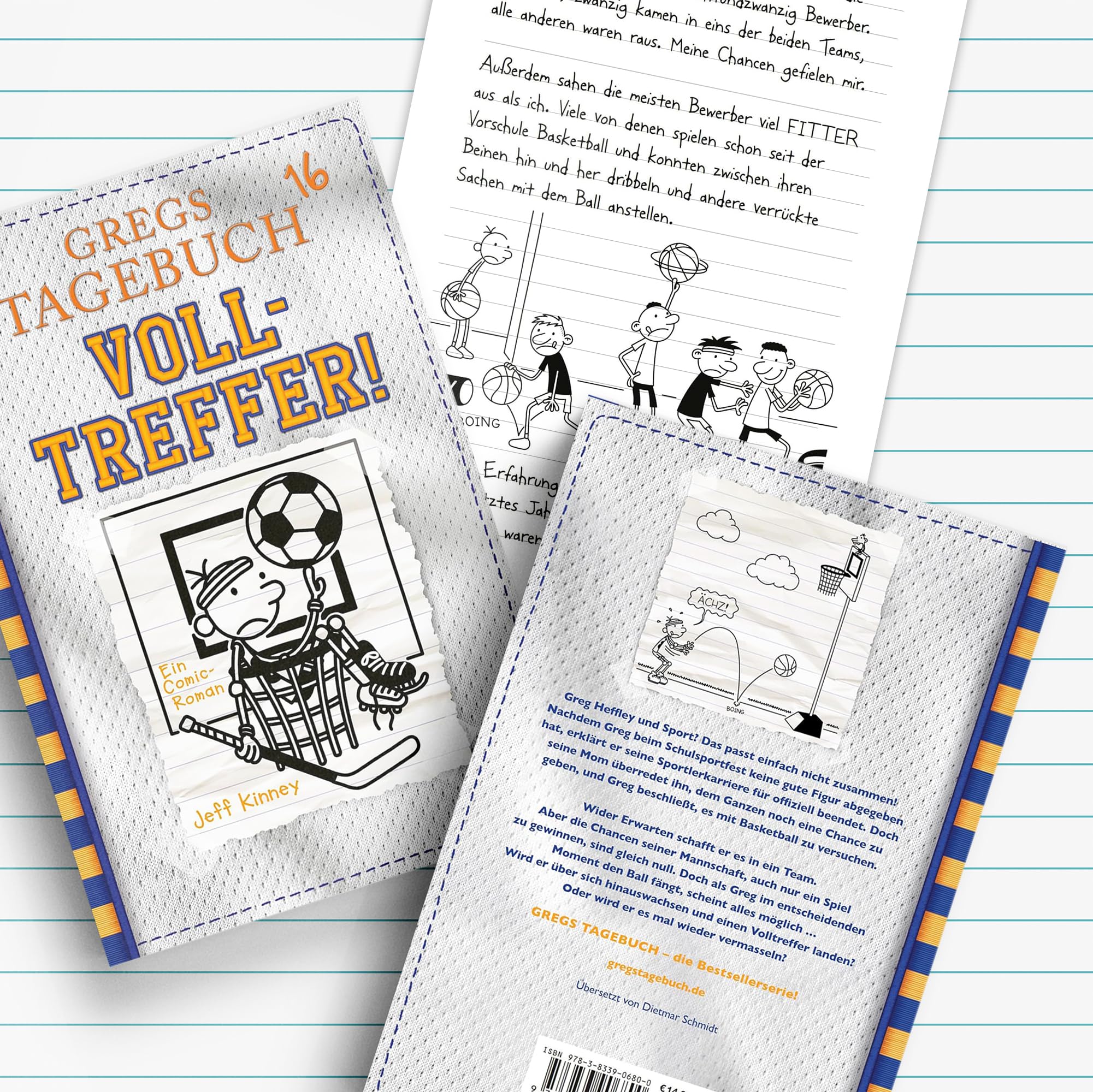 Jeff Kinney Bücherset - Gregs Tagebuch Band 16-20 - Volltreffer, Voll aufgedreht, Kein Plan von nix, So ein Schlamassel, Bock auf Party - Kinderbuch Comic Bestseller mit je einer exklusiven Postkarte