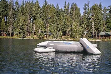 AQUAGLIDE Recoil Tramp- Inflatable AquaPark Trampoline with C- Deck, Slide & Log - 17ft