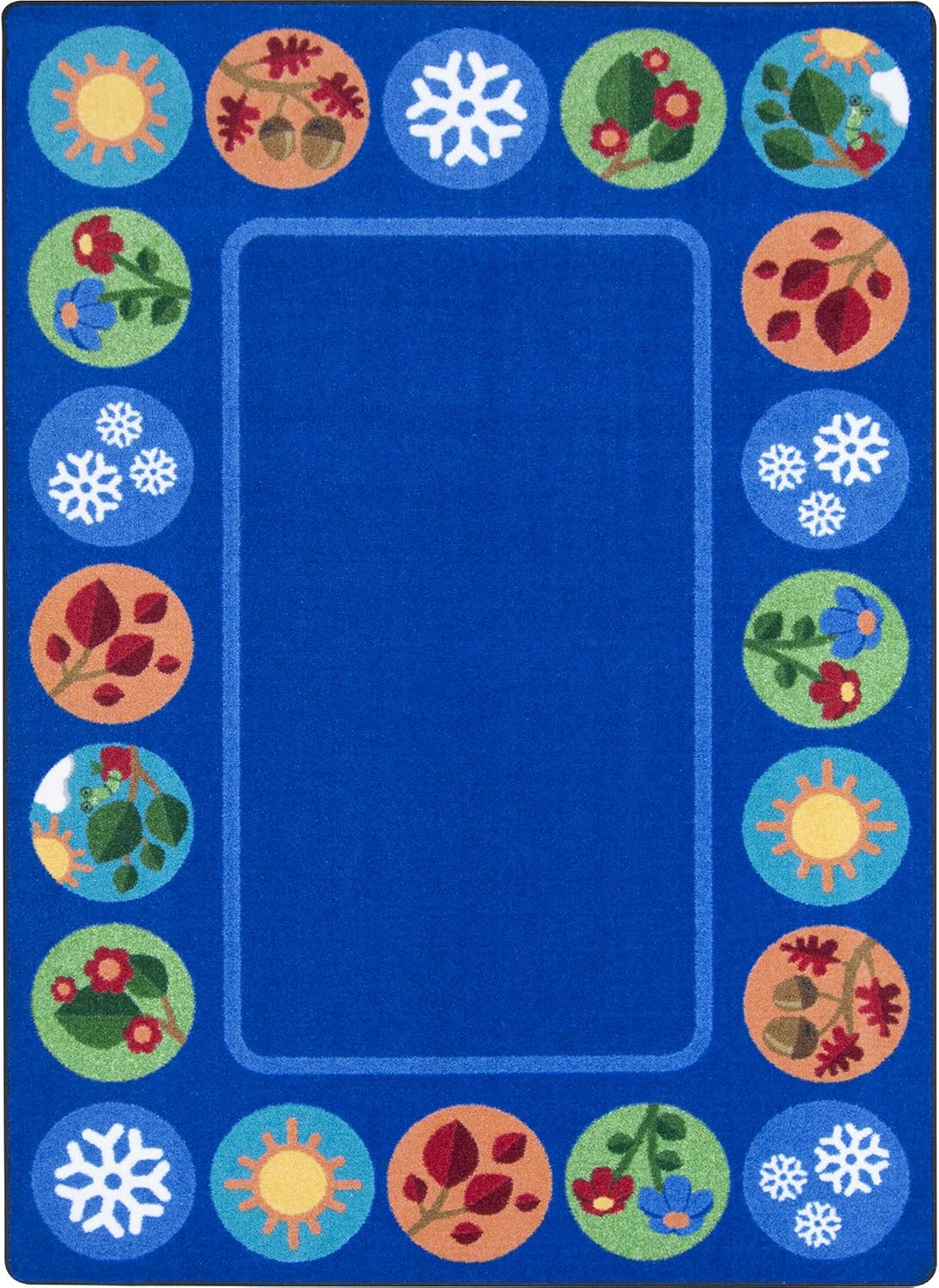 Joy Carpets Kid Essentials Sit Around The Seasons Area Rug in Color Multi, 7'8" x 10'9"