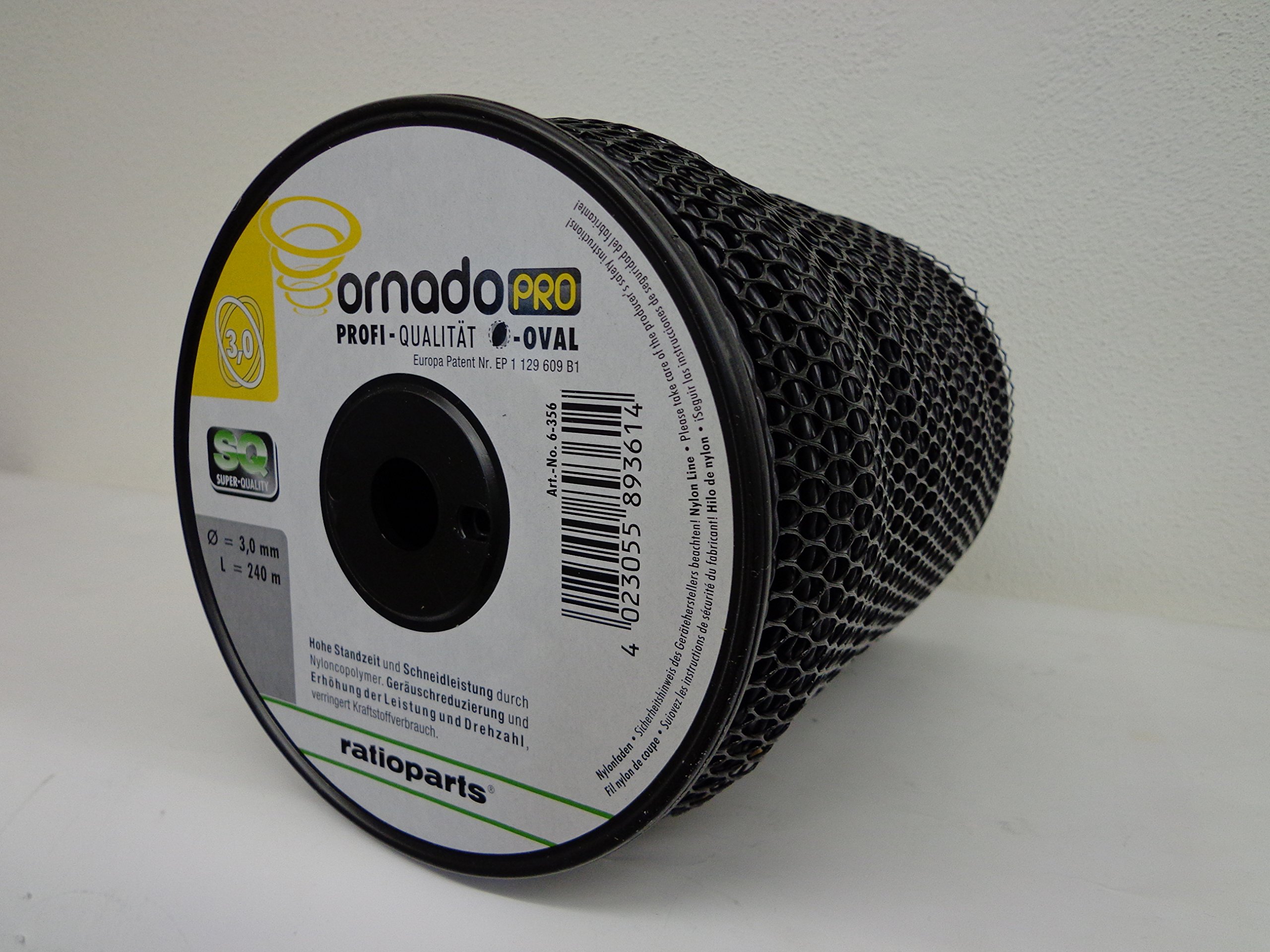 Ratioparts - Filo in Nylon Tornado Copolymer, 240 m, 3,0 mm, Colore: Nero
