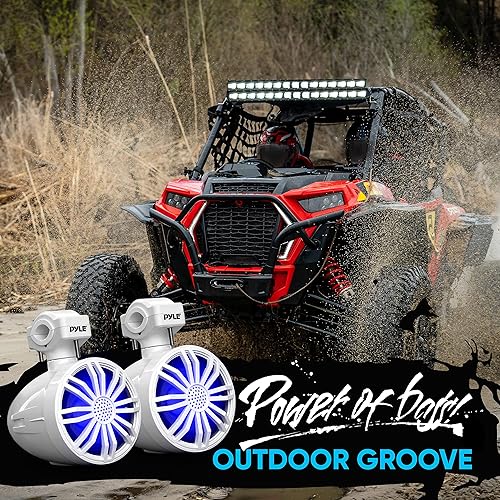 Miniatura 7 de Altavoces Bluetooth impermeables todoterreno  3.5 pulgadas, 40 W, sistema de sonido de grado marino con luz RGB, altavoz estéreo de audio para