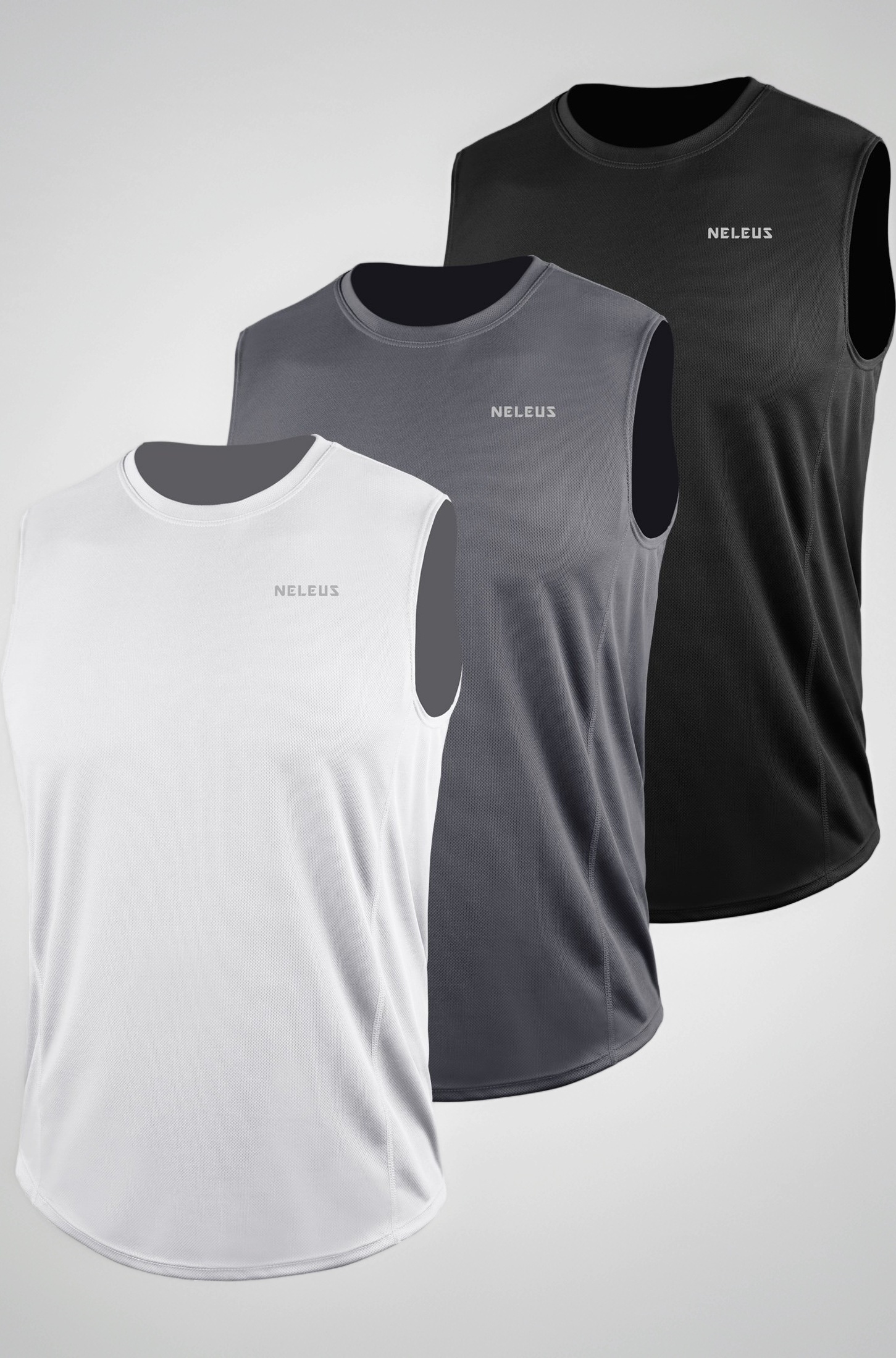 Men's 3 Pack Dry Fit Athletic Muscle Tank Workout Gym Shirt