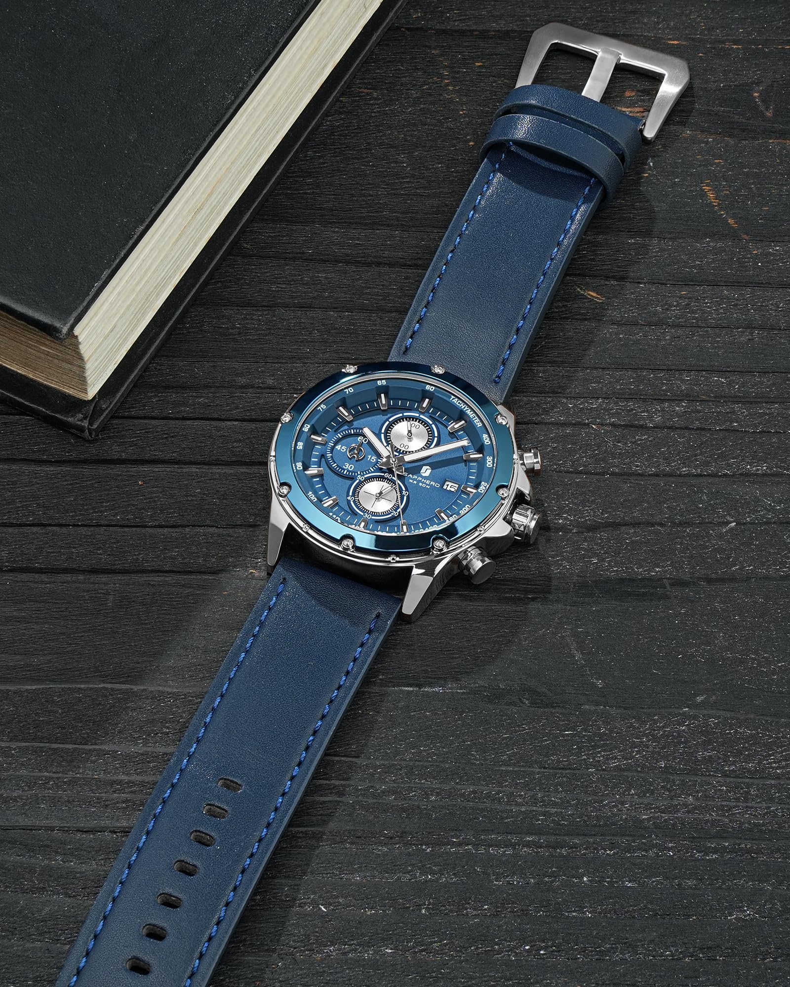 BENYAR by Montre Homme Montres Bracelet pour Homme chronographe étanche avec Calendrier Luxe Sport habillée Cadeau Montres NoëlCadeau Fête des Pères Bracelet en Cuir/Acier Inoxydable