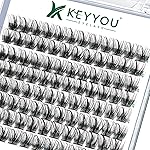 Lash Clusters,96 Pcs Cluster Lashes D Curl 14mm DIY Lash Extensions Eyelash Clusters,KEYYOU Volume Wispy Individual Lashes Soft&Comfortable Easy DIY at Home(Y09,D-14mm)
