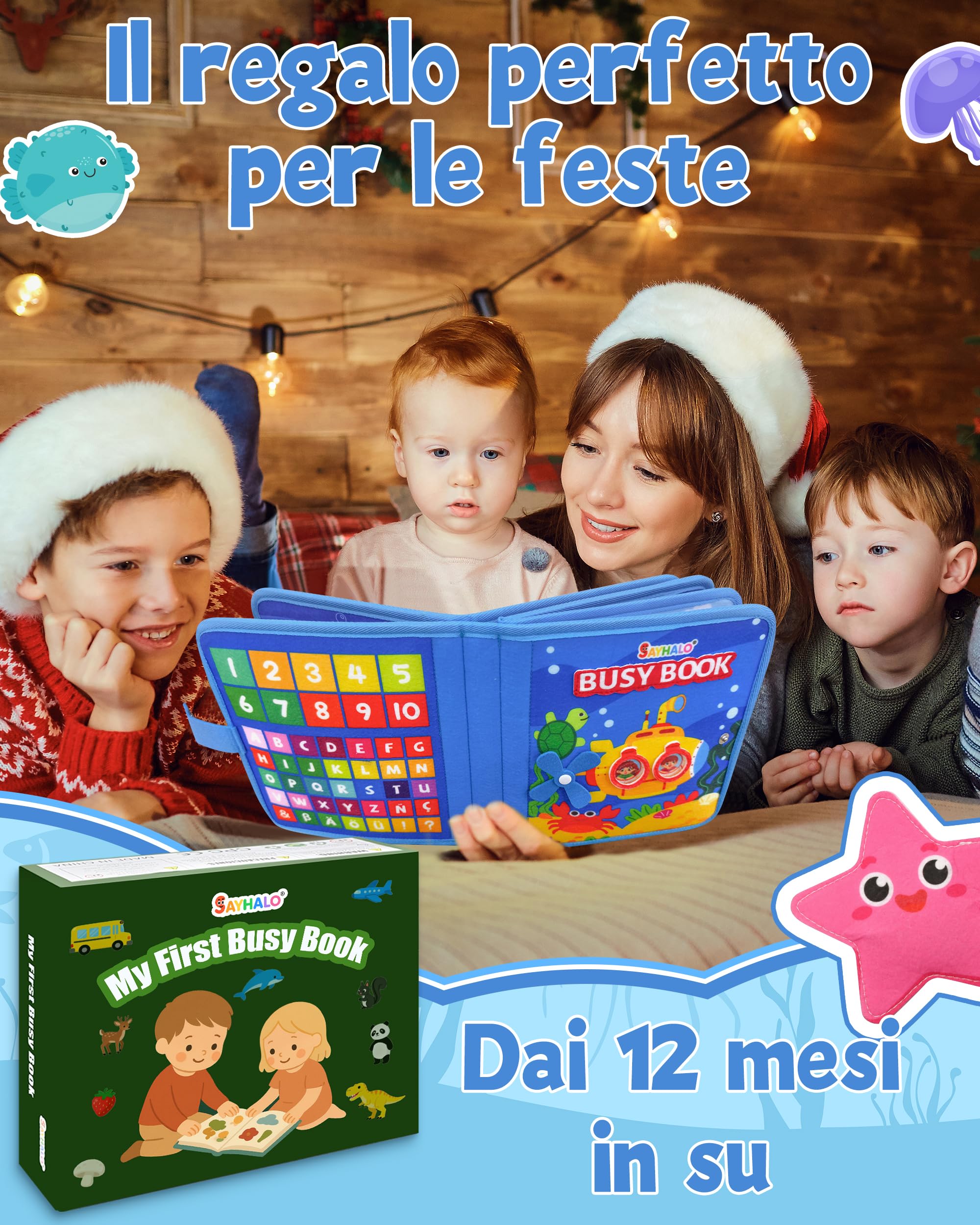 Busy Board Montessori Libro Interattivo 1-3 Anno - Quiet Book Sensoriale Educativo - Giochi Montessori 1 2 3 Anni Tavolo Pannello di Feltro attività Valigetta Didattici Regalo Bimbo