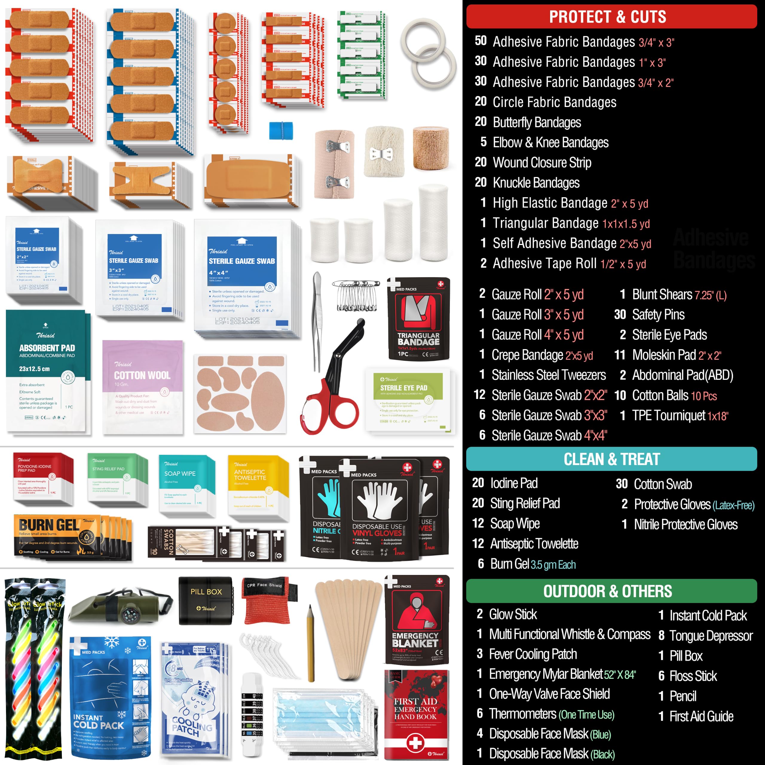 430 Piece First Aid Kit, Well-Organized Water-Resist Reflective Portable — Amazon image 5
