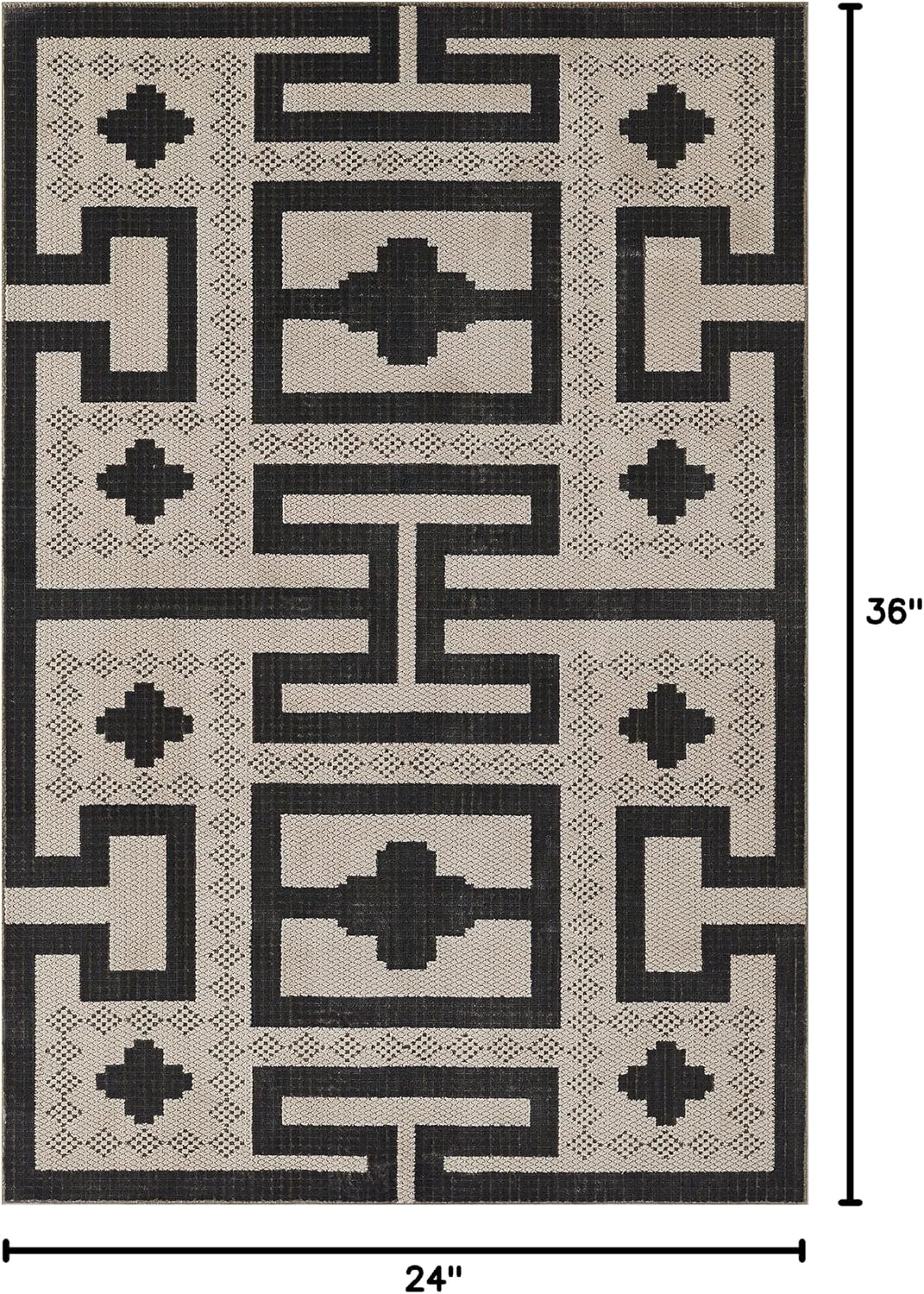 Momeni Noho Polyester Area Rug, Ivory, 2' X 3' Sized Rug for Entryway, Bathroom, and Kitchen
