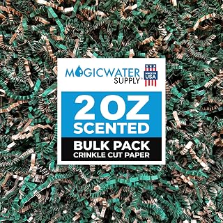 MagicWater Scented Crinkle Cut Paper - 2 oz - Pine - Perfect for Shredded Paper Filler, Basket Filler, Gift Boxes, Bridesmaid Gifts, Christmas Stuffers & More – For All Occasions