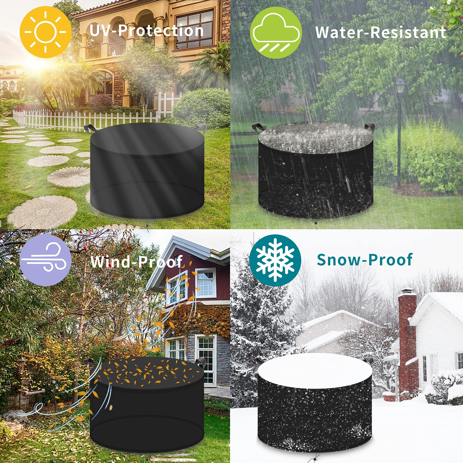 420D - Fundas de piel de Gar personalizables, protección antiséptica para exteriores, impermeable, para mesa y silla, color negro, 23958 cm