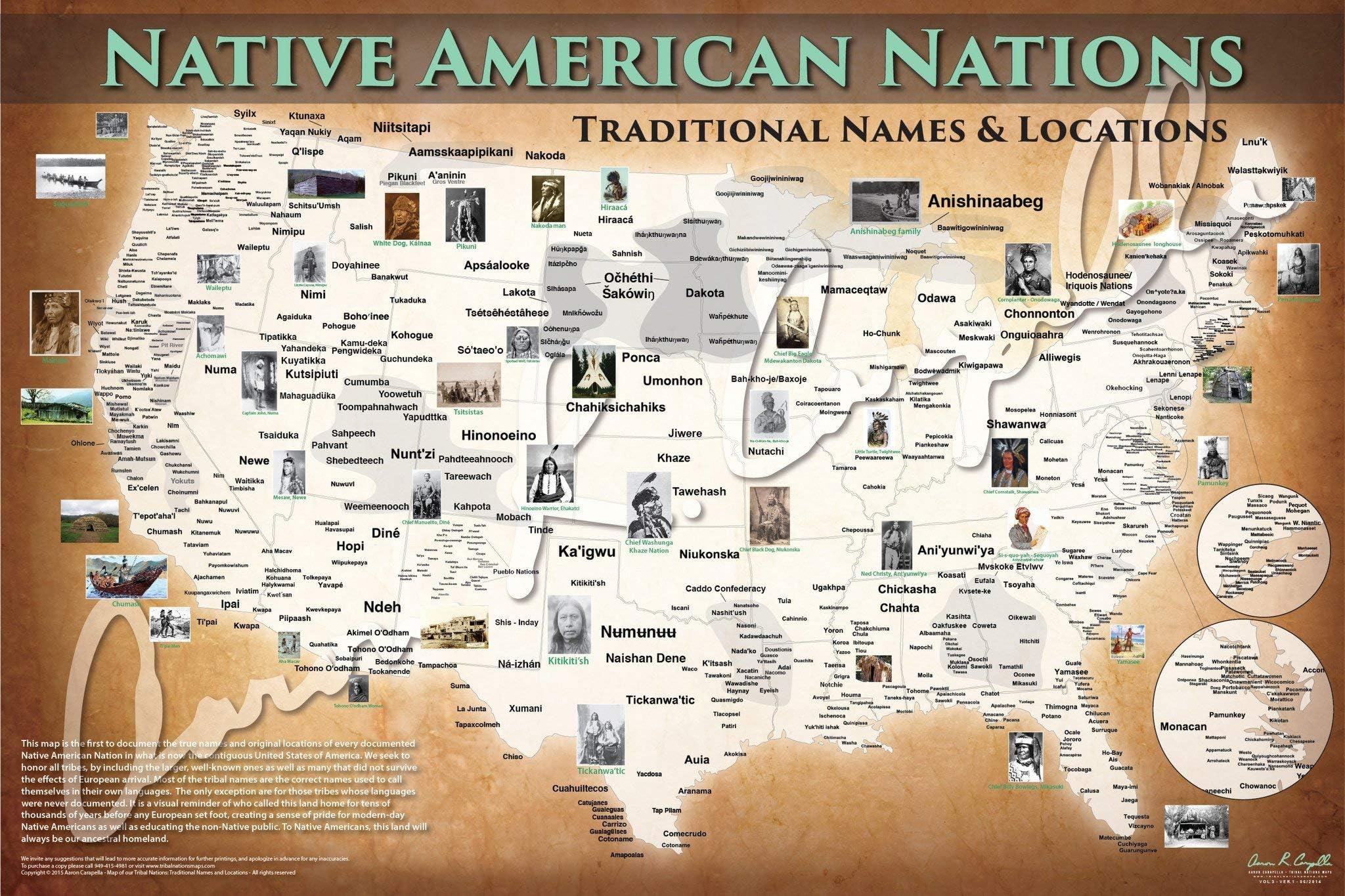 Map of Native American Tribal Nations Poster - 24" x 36" Poster - Indigenous Peoples Map
