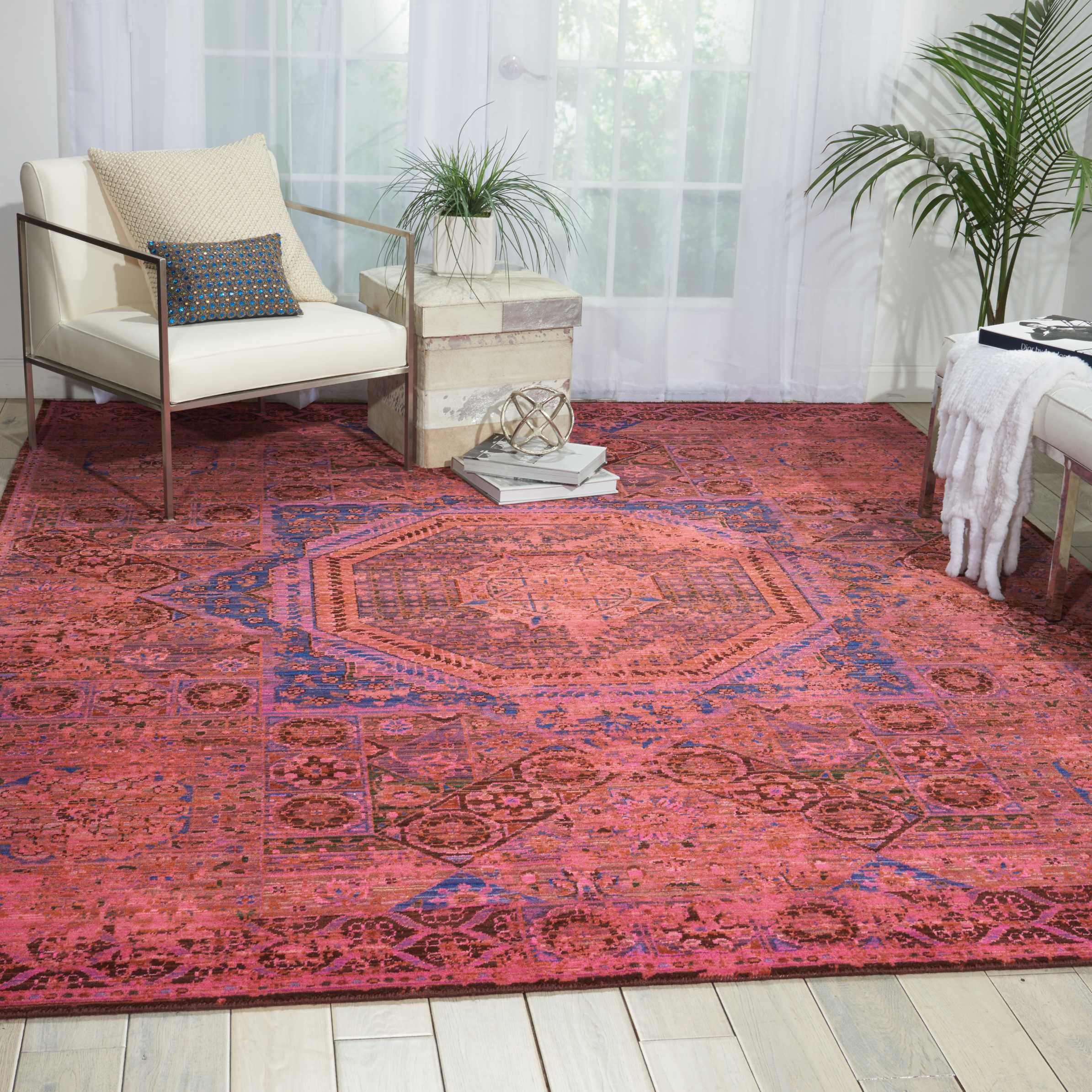 Nourison Timeless (TML06) Blush Rectangle Area Rug, 5-Feet 6-Inches by 8-Feet (5'6" x 8')