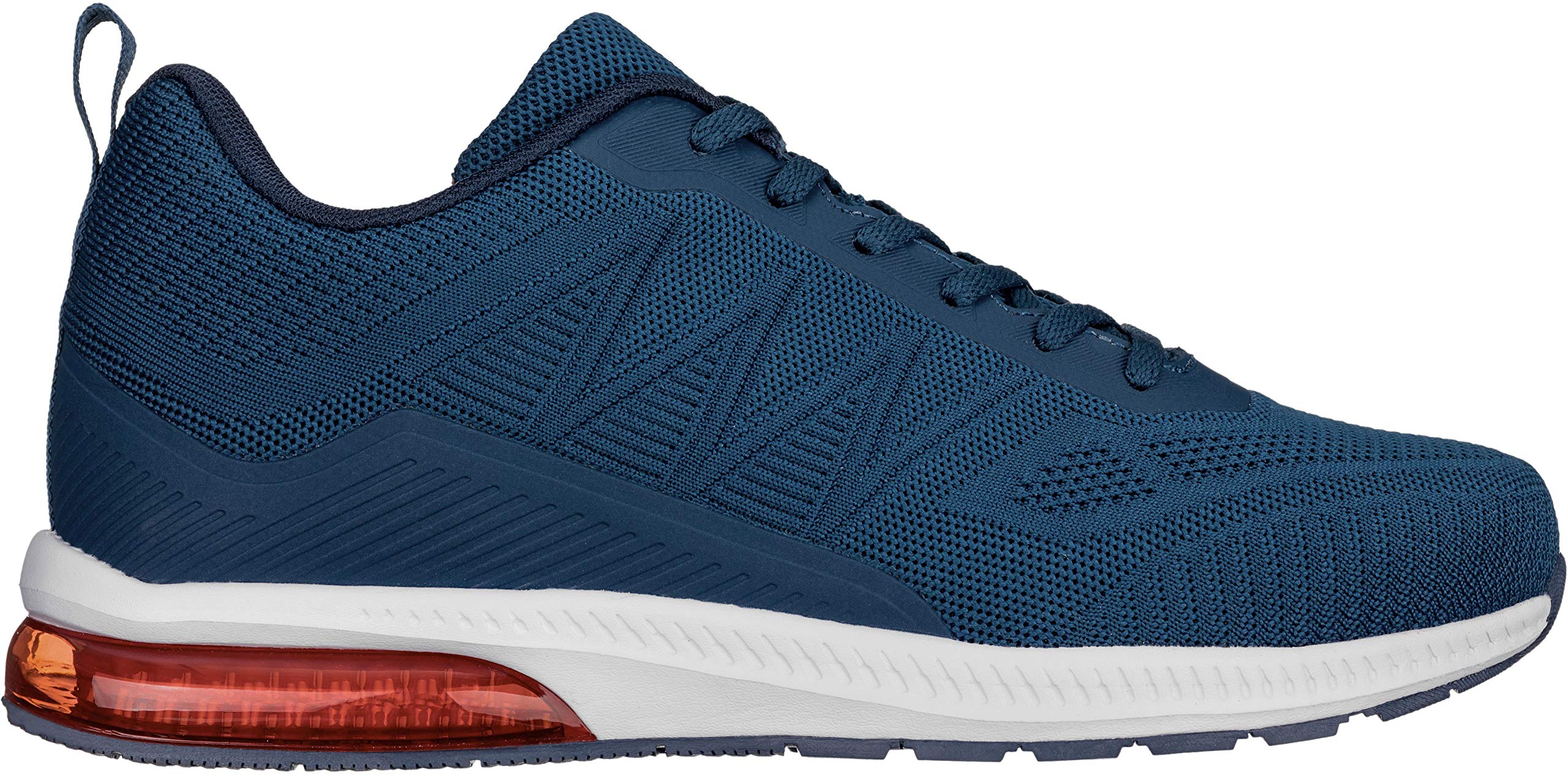 CALTO Men's Invisible Height Increasing Elevator Shoes - Navy/Red Super Lightweight Sporty Sneakers - 2.4 Inches Taller - Q230 - Size 10 D(M) US