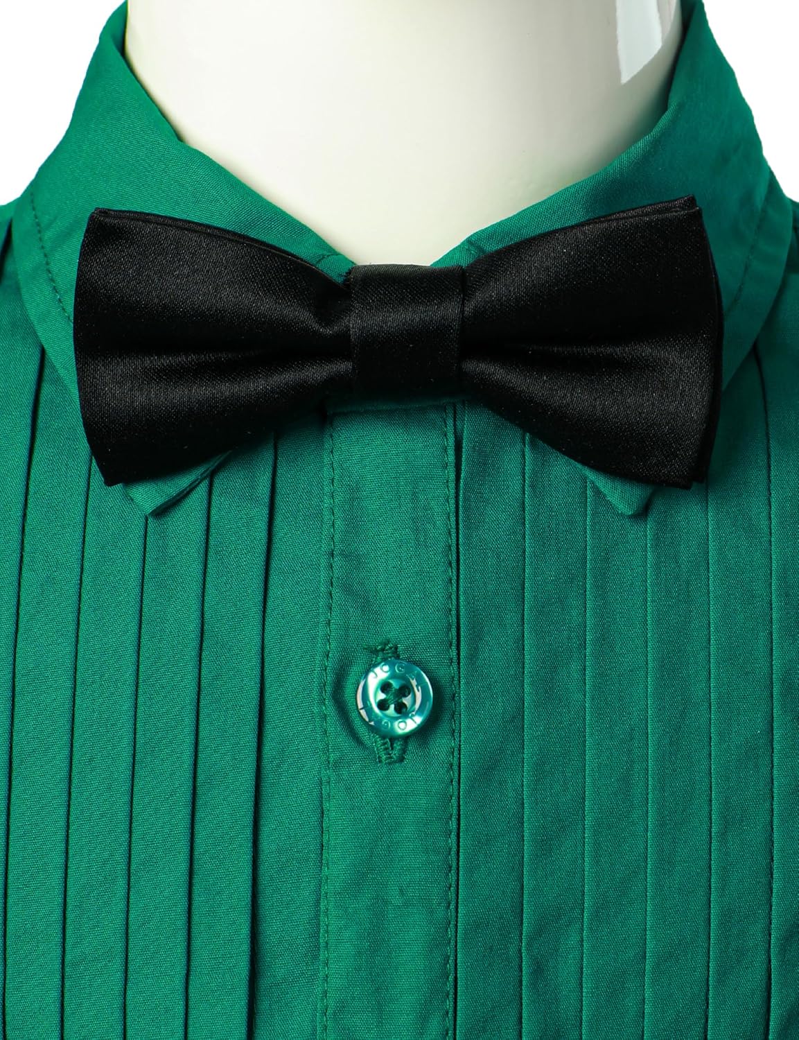 JOGAL Boys Dress Shirts Kids Pleated Tuxedo Shirt with Bow Tie for 6-14 Years Old Boys Button Down Shirt - Image 3