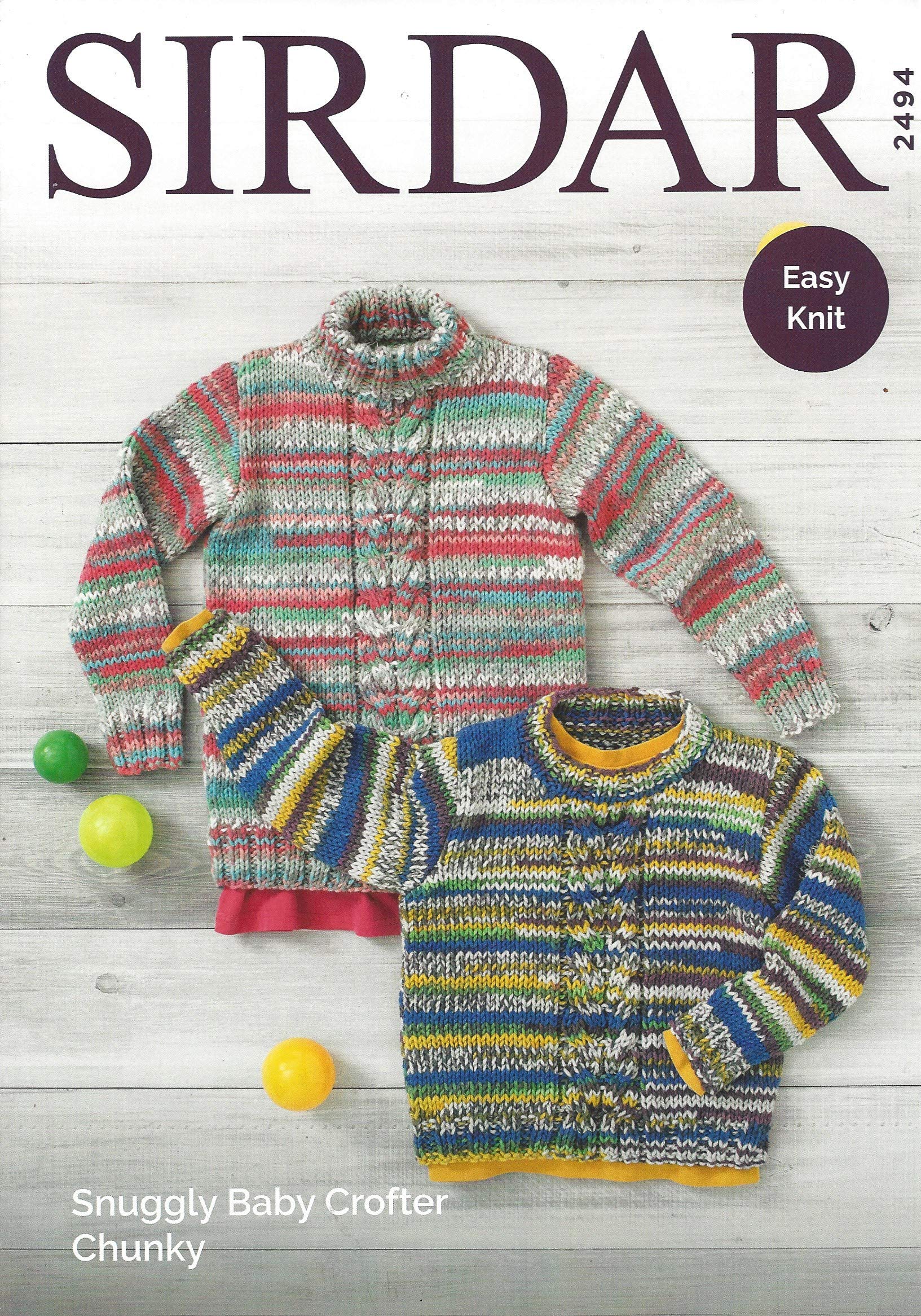 Sirdar Multicolor Chunky Knitting Pattern - 2494 Childrens Sweaters