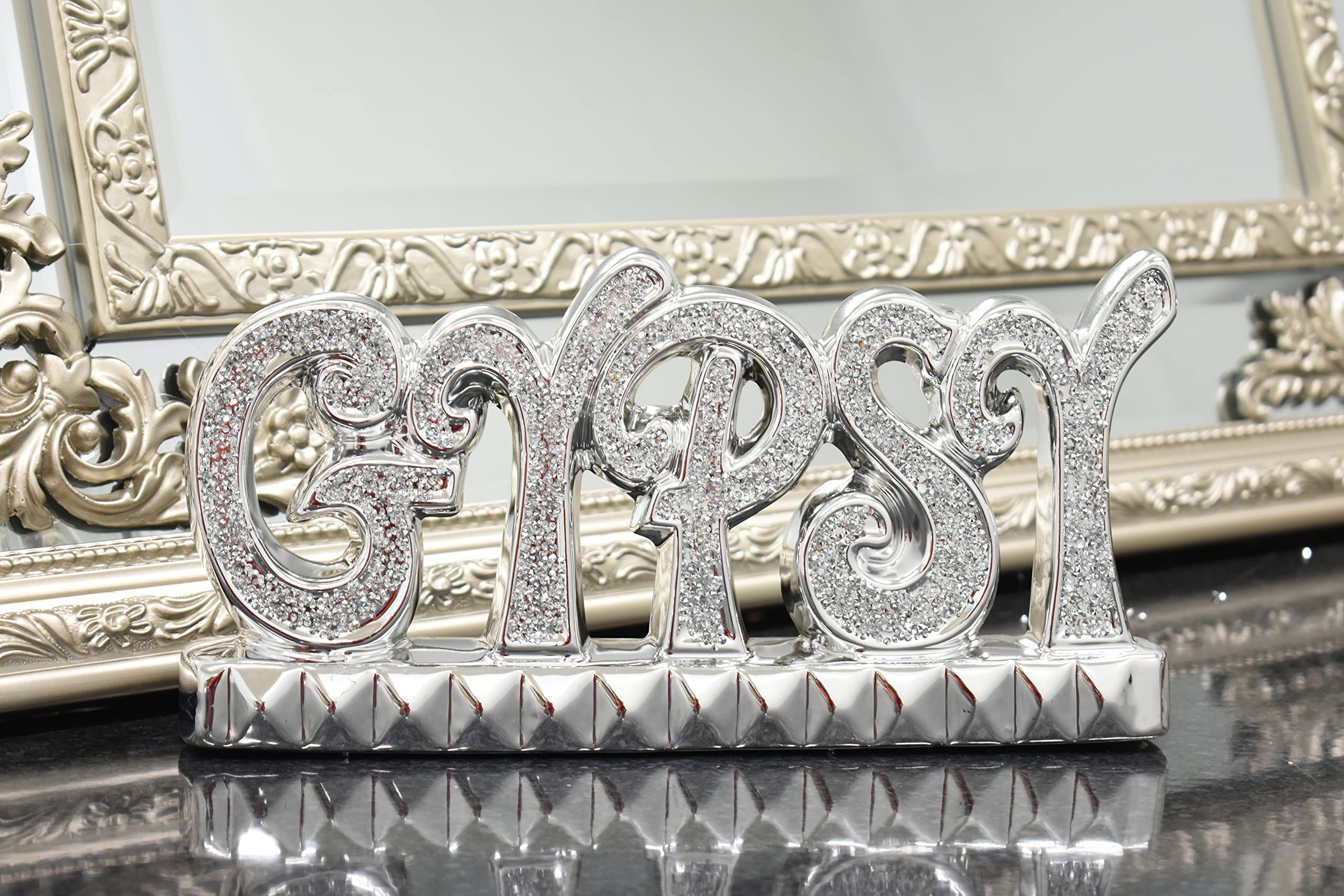 Deenz Silver Crystal Crushed Diamond Gypsy Sparkle Bling Ornament Romany Collection