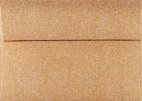 Miniatura 2 de LUXPaper Sobres de invitación A7  Despegar y prensar  5 14 pulgadas x 7 14 pulgadas  Llama metálica  Texto de 80 libras  50 unidades