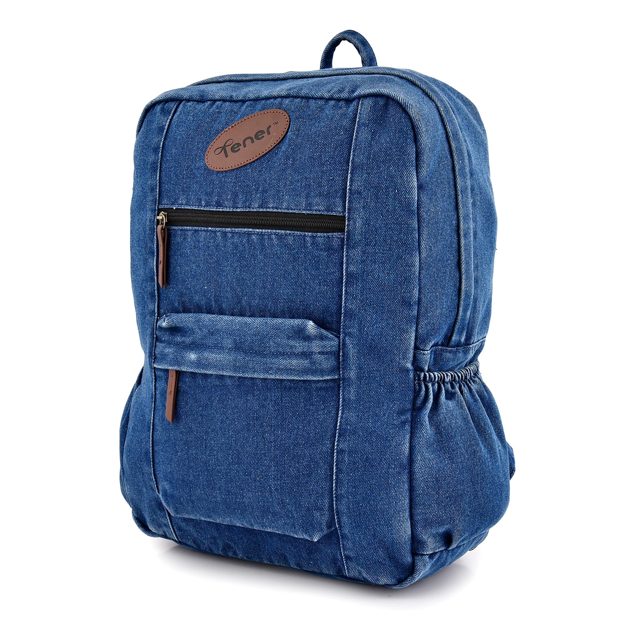 tener Unisex Premium Denim Laptop Backpack | Durable & Professional with Interior Wire Organizer Pouch For Men & Women | Color: Denim Blue-picture-39