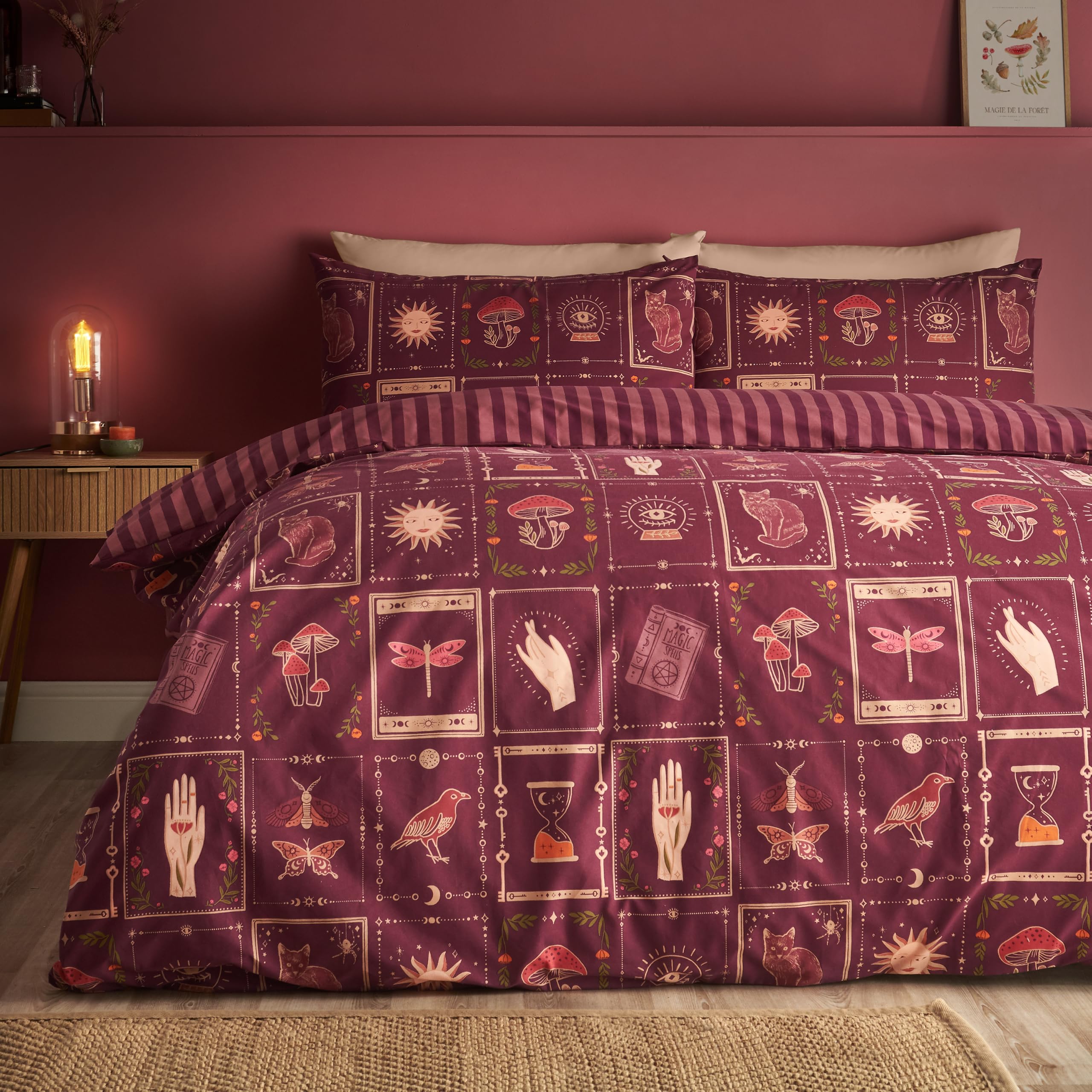 Catherine Lansfield Enchanted Witchcraft Single Duvet Cover Set Plum