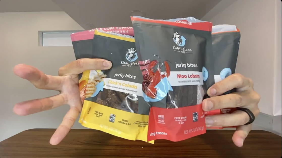 Dog Taste Test Shameless Pets 4-Pack Variety Jerky Treats
