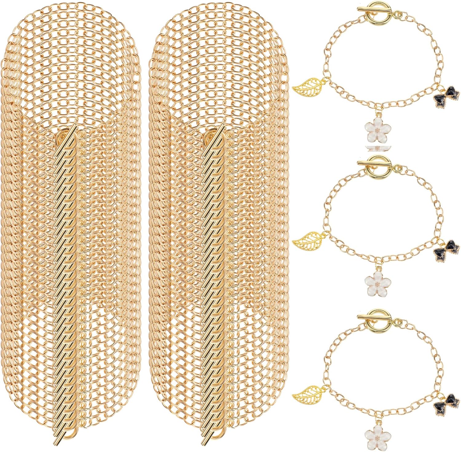 120 Pcs Bracelet Chain Gold Link Bracelet Chains for Jewelry Making Bracelets Bulk with Clasps for Women DIY Bracelets Jewelry Making Crafts 7.87inch