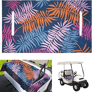 KKUYT Golf Cart Seat Covers, EZGO Seat Covers, Microfiber Golf Cart Seat Blanket, 55x32'' Universal Golf Cart Seat Towel, Fit for Most EZGO & 2-Person Seats Club Car