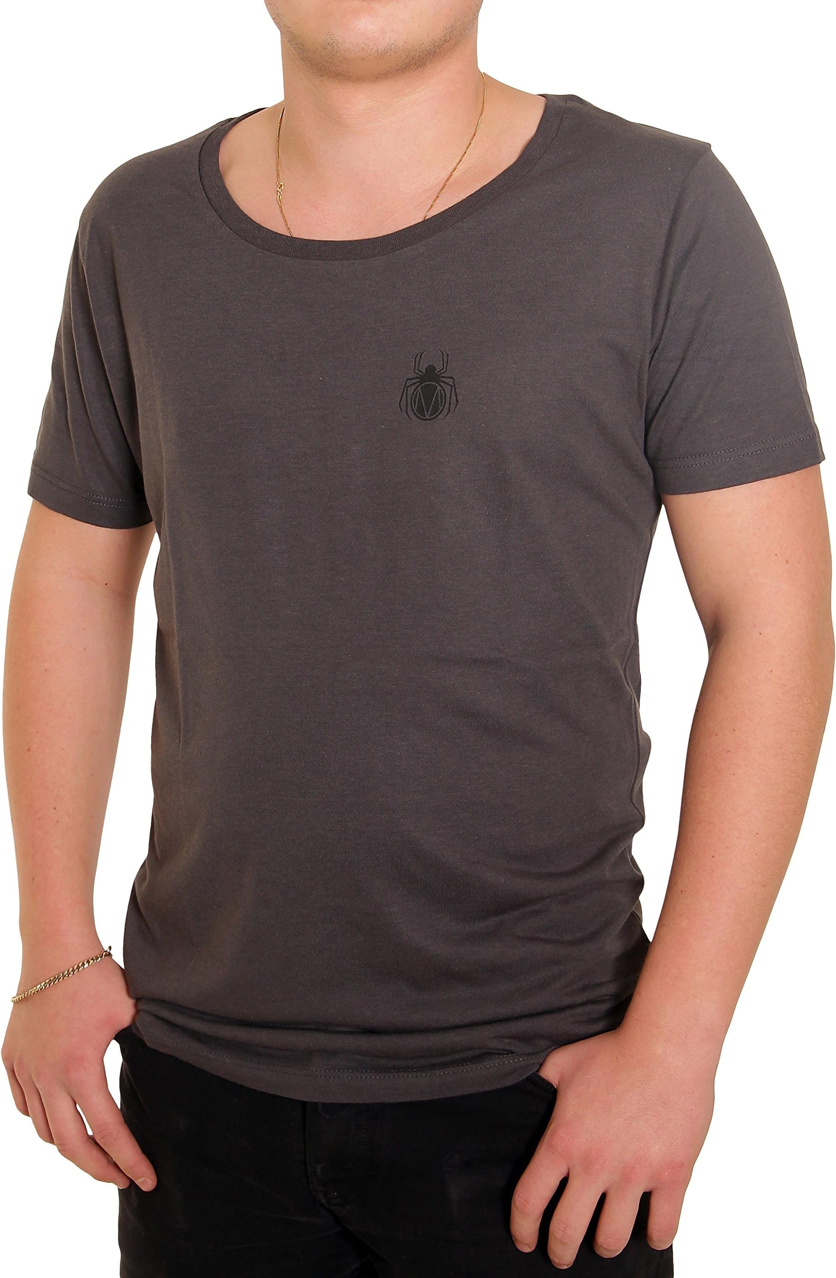 Maratus Men's Bamboo Wide Neck T-Shirt Fair WEAR - Anthracite, XL