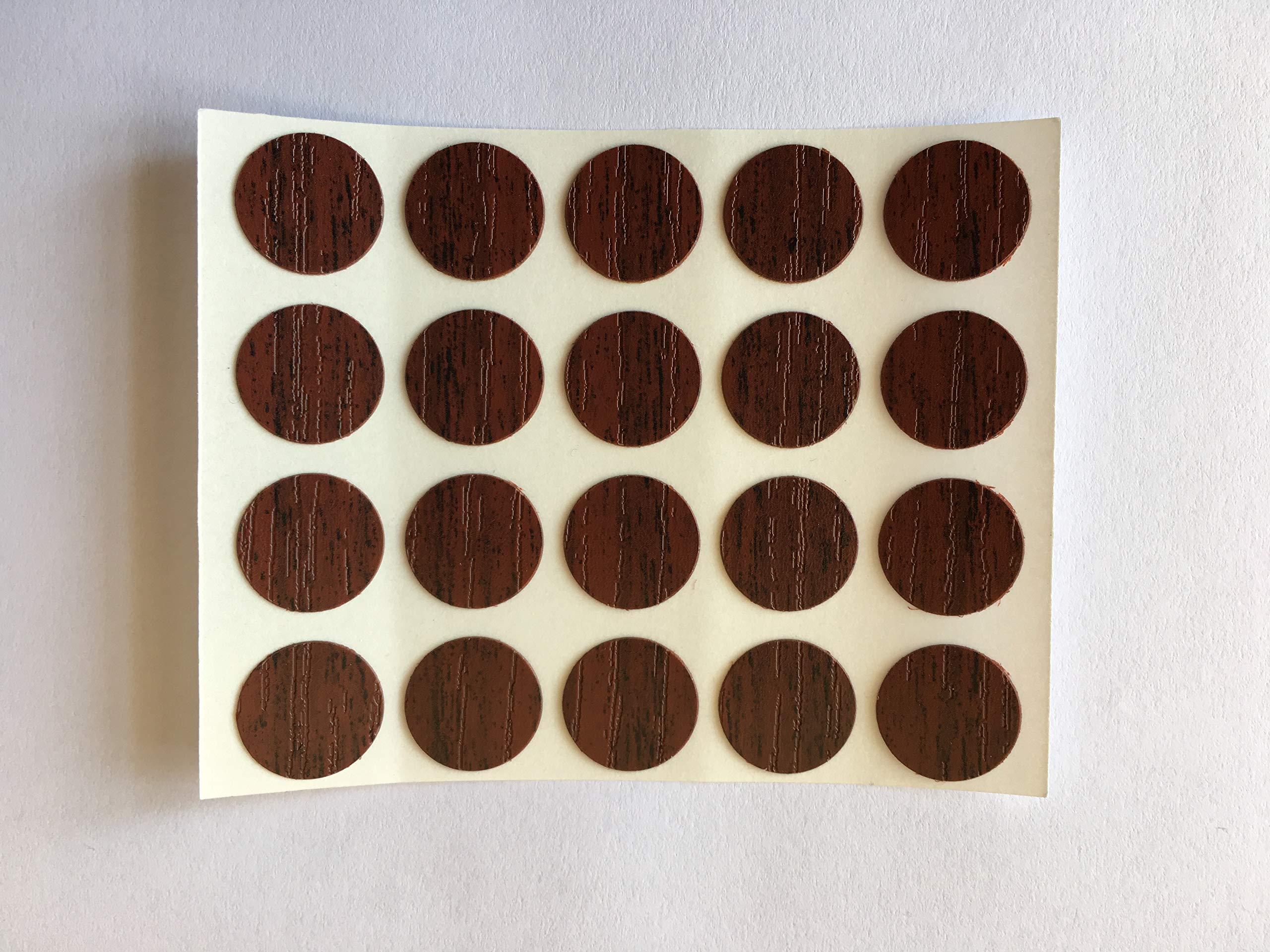 Self Adhesive Screw Hole Cap Covers 13mm (Dark Walnut)