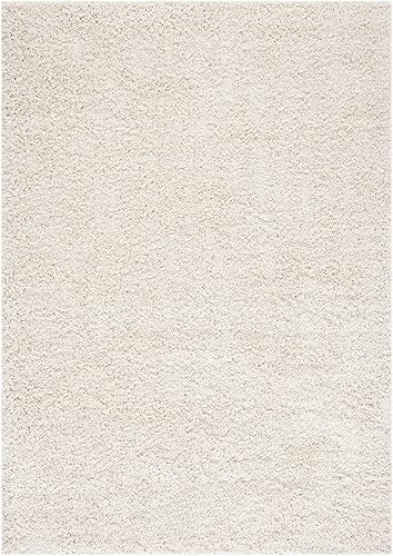 Vista 93 de SAFAVIEH Venus Shag Collection - Alfombra decorativa, 2 pies 7 pulgadas x 5 pies, color marfil, diseño sólido, no desprende pelusa y de fácil