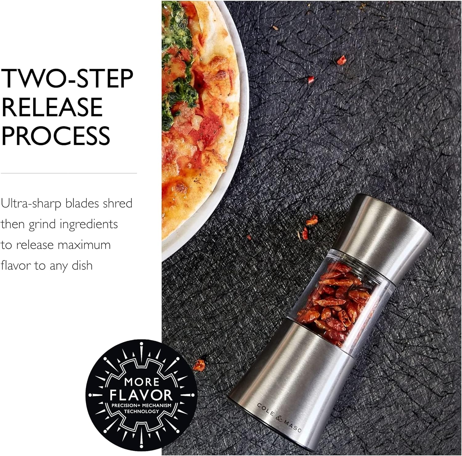 Cole & Mason Stadhamptom Chili & Spice Mill - Spice Grinder for Chili, Cinnamon, Peppercorn, Cardamom & More - Add a Grinder for Spices and Seeds to Kitchen Accessories