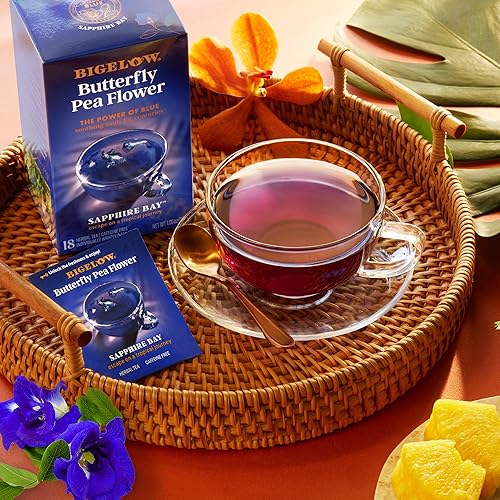 Miniatura 2 de Bigelow Tea Sapphire Bay Butterfly Pea Flower, té azul, sin cafeína (paquete de 6), 108 bolsas de té en total