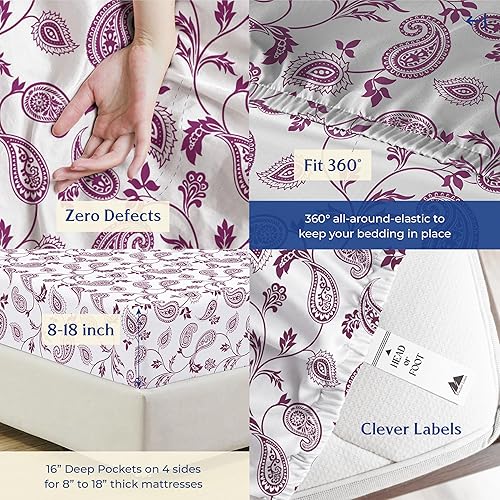 Miniatura 12 de Mayfair Linen Juego de sábanas de percal de 100 % algodón orgánico, suaves y frescas, con bolsillo profundo de 16 pulgadas, tamaño individual