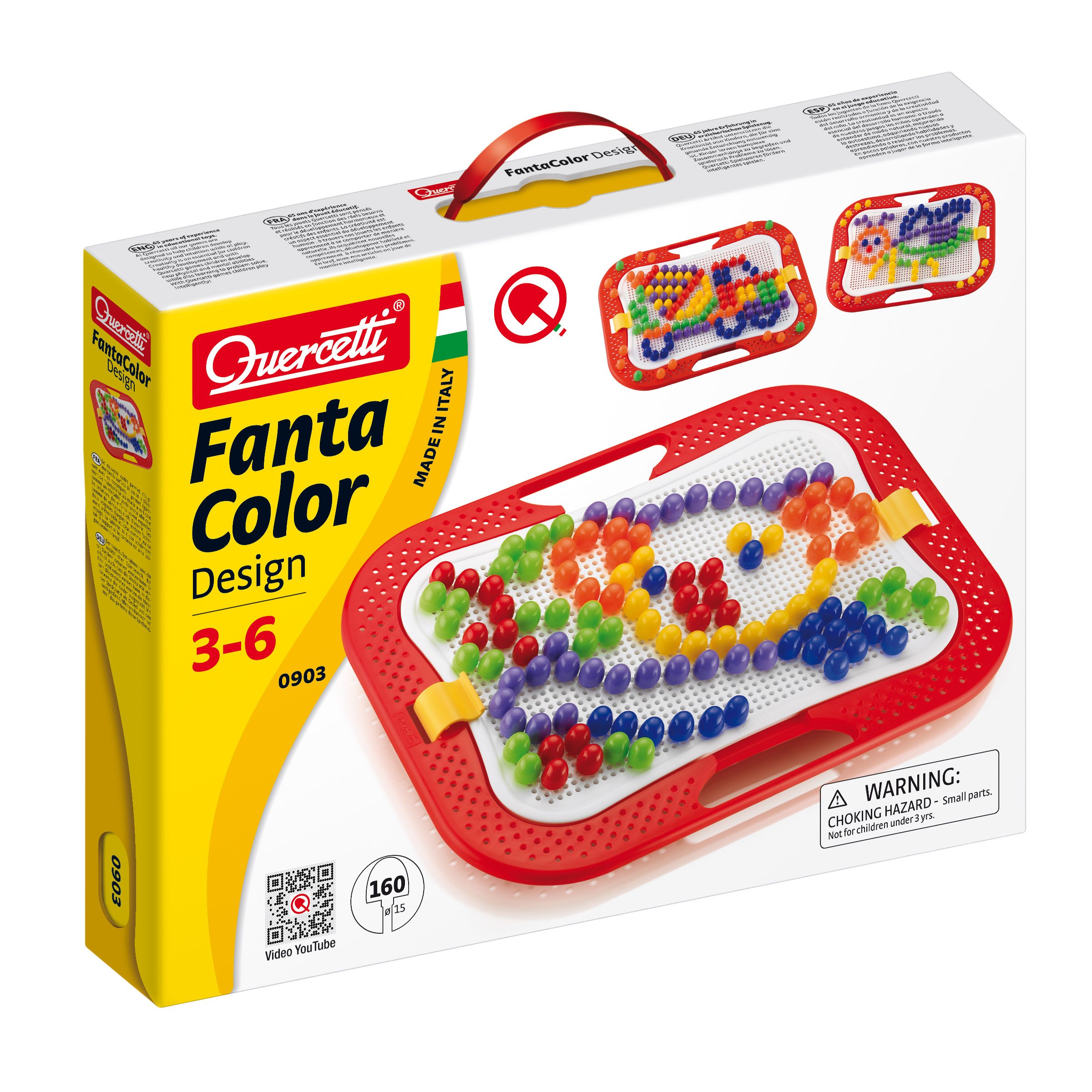 Quercetti 0903 Quercetti-0903 Fantacolor Design d.15, Kids' Mosaic Kits-STEAM Toy,Red