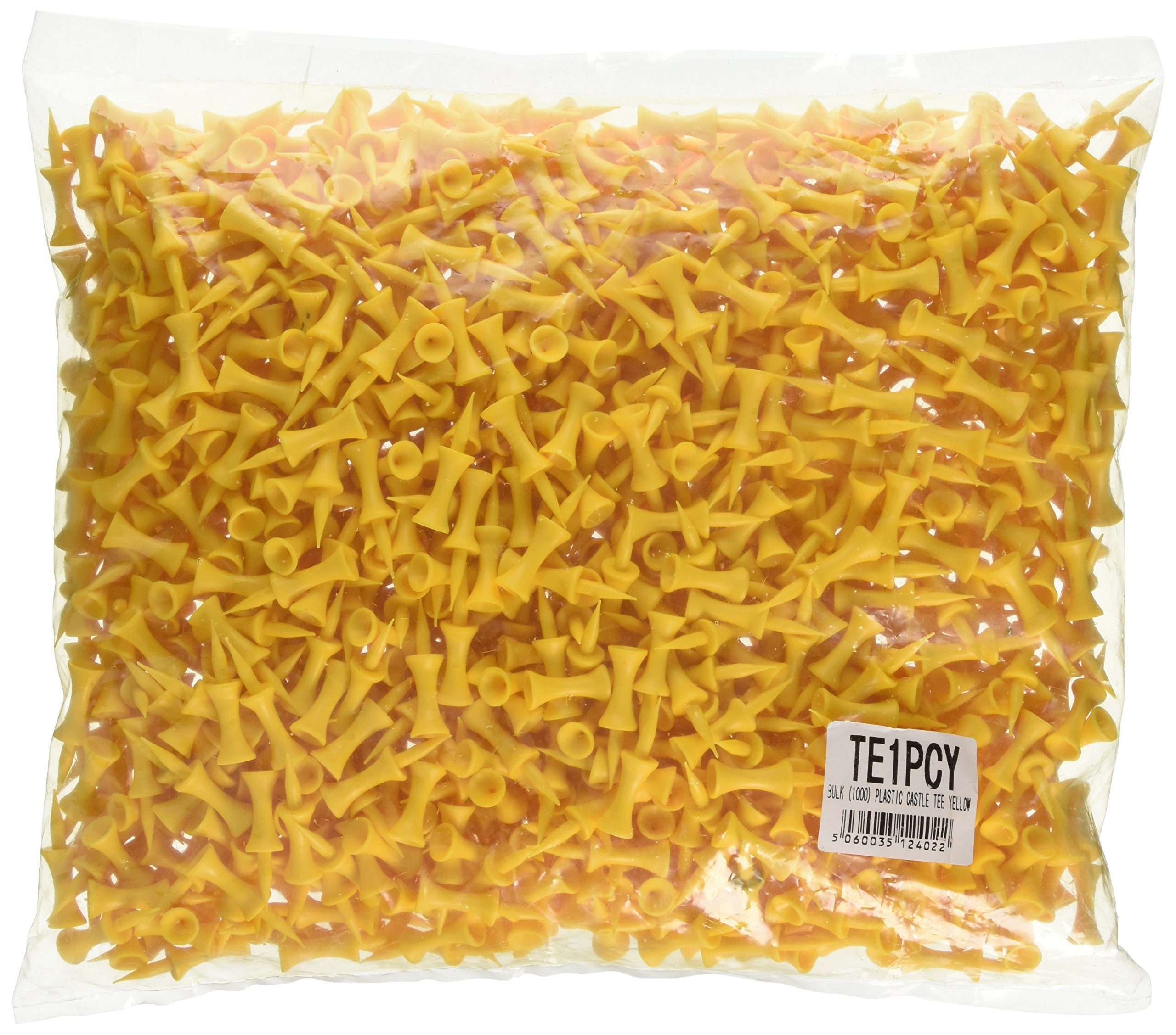 Longridge Castle Golf Tees - (Yellow, 25mm, 1000 Pieces Bulk)