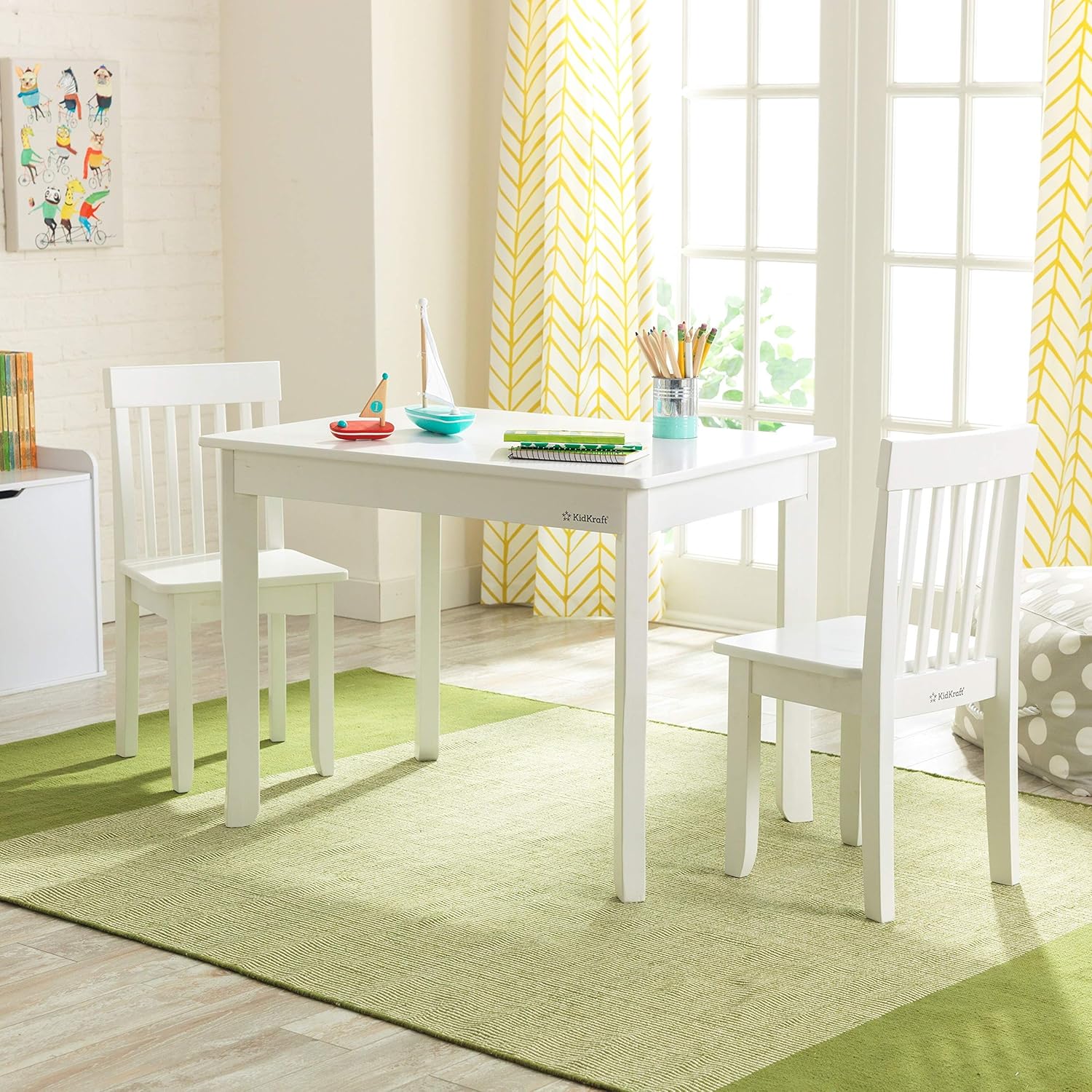 Best Quality 🔥 KidKraft Avalon Table & 2 Chairs Set - White Hottest Sale KidKraft Avalon Table & 2 Chairs Set - White