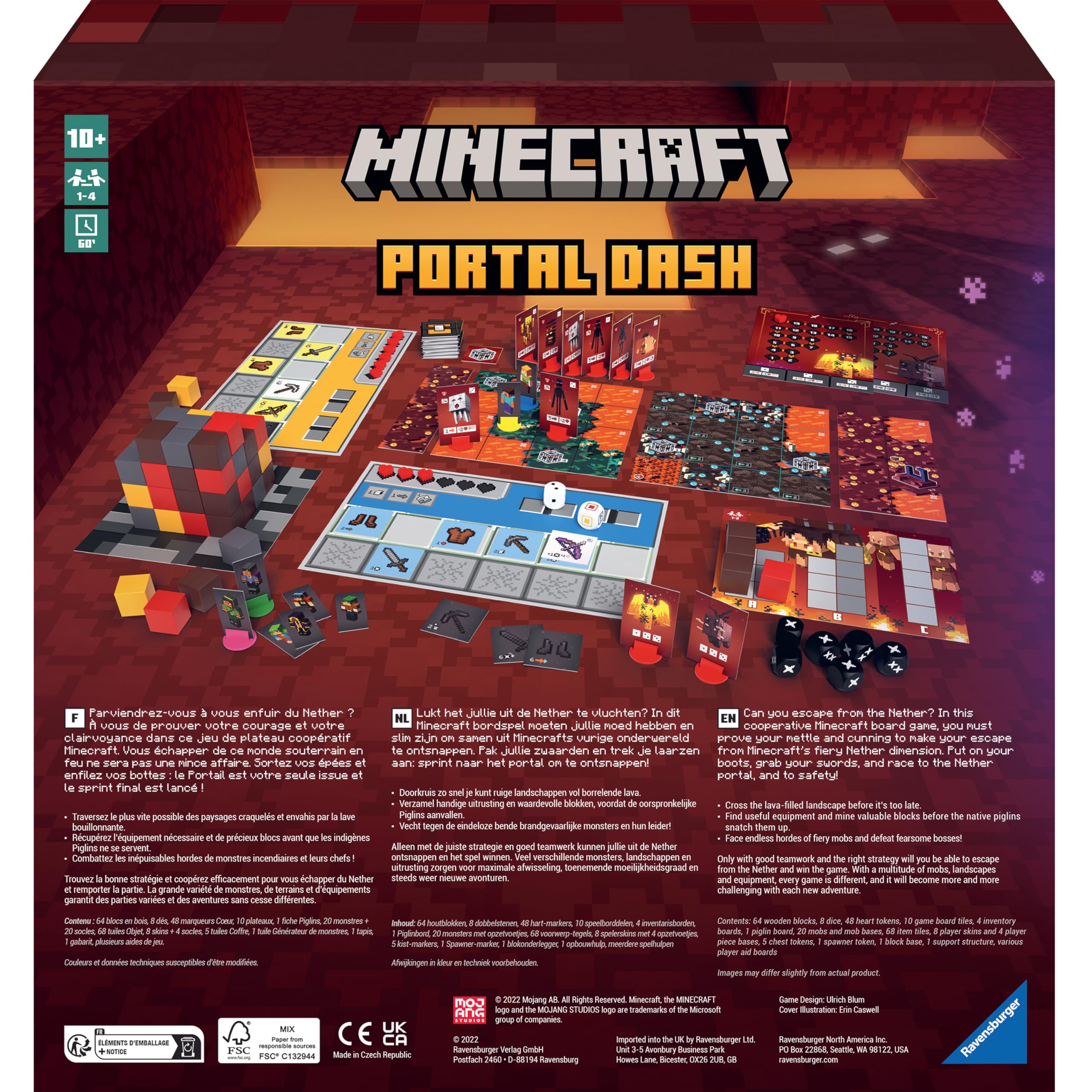 Ravensburger Jeu de Tableau de Bord Minecraft Portal pour 1 à 4 Joueurs – Adultes et Enfants à partir de 10 Ans – Stratégie immersive