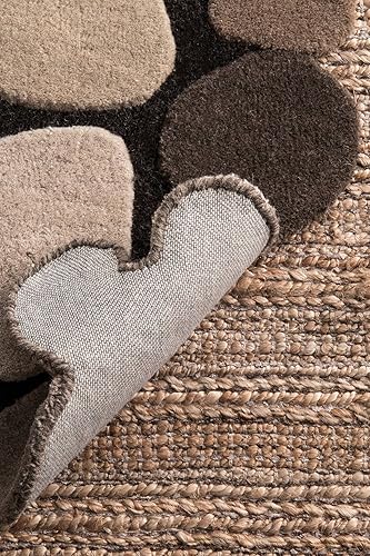 Miniatura 5 de nuloom 3'6x 5' 6Guijarros tela a mano alfombra en Natural