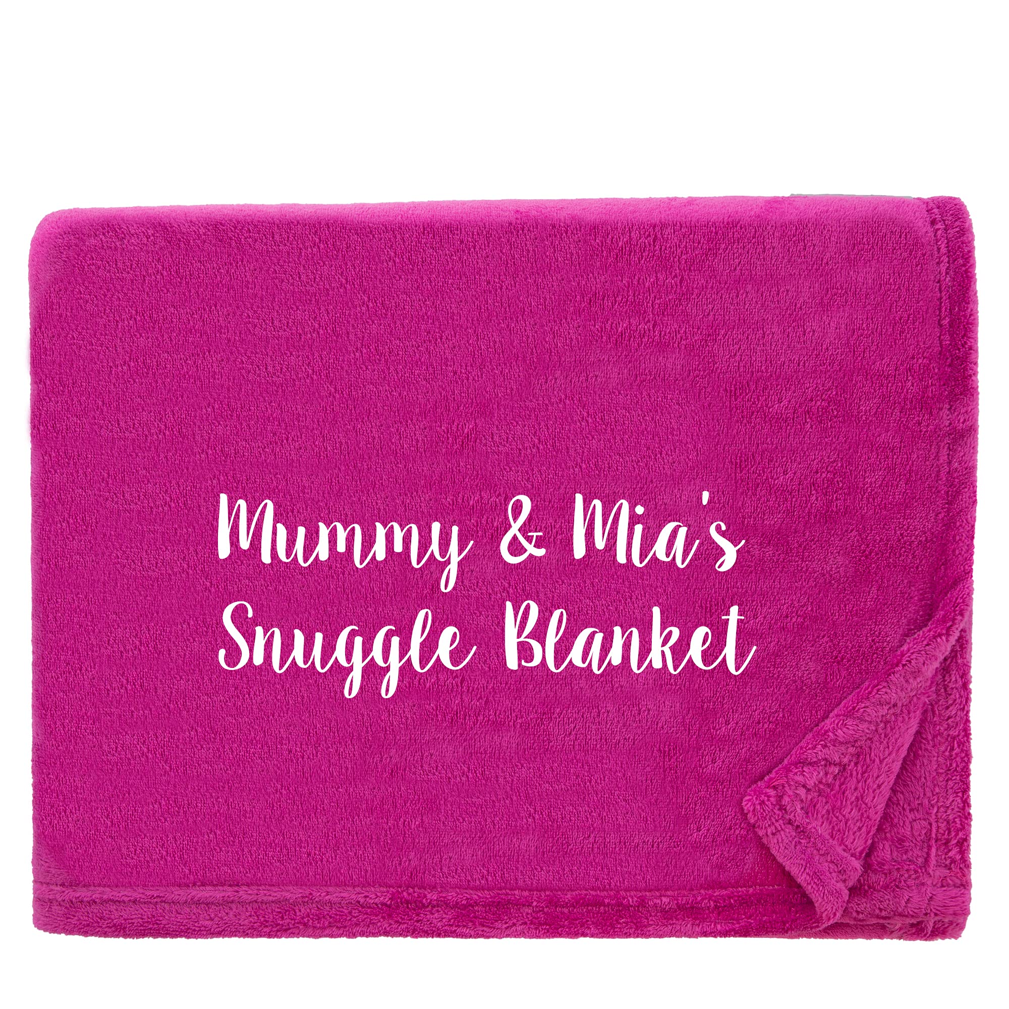 aztex Personalised Fleece Blanket/Throw, Customised with a name or message of your choice, Snuggle Touch Magenta