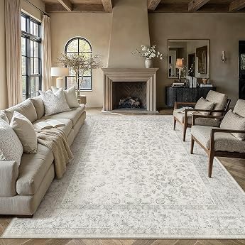 PureCozy Living Room Rug 200 x 300 cm Grey Vintage Rug