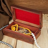 Vista 25 de Ajuny Handcrafted Decorative Wooden Jewelry Box Elephant Embossed Design Hand carved Solid Multipurpose Keepsake Storage Travel Organizer Treasure