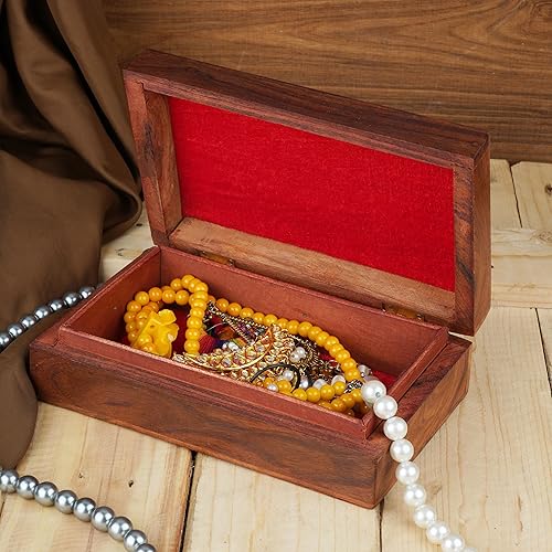 Miniatura 25 de Ajuny Handcrafted Decorative Wooden Jewelry Box Elephant Embossed Design Hand carved Solid Multipurpose Keepsake Storage Travel Organizer Treasure