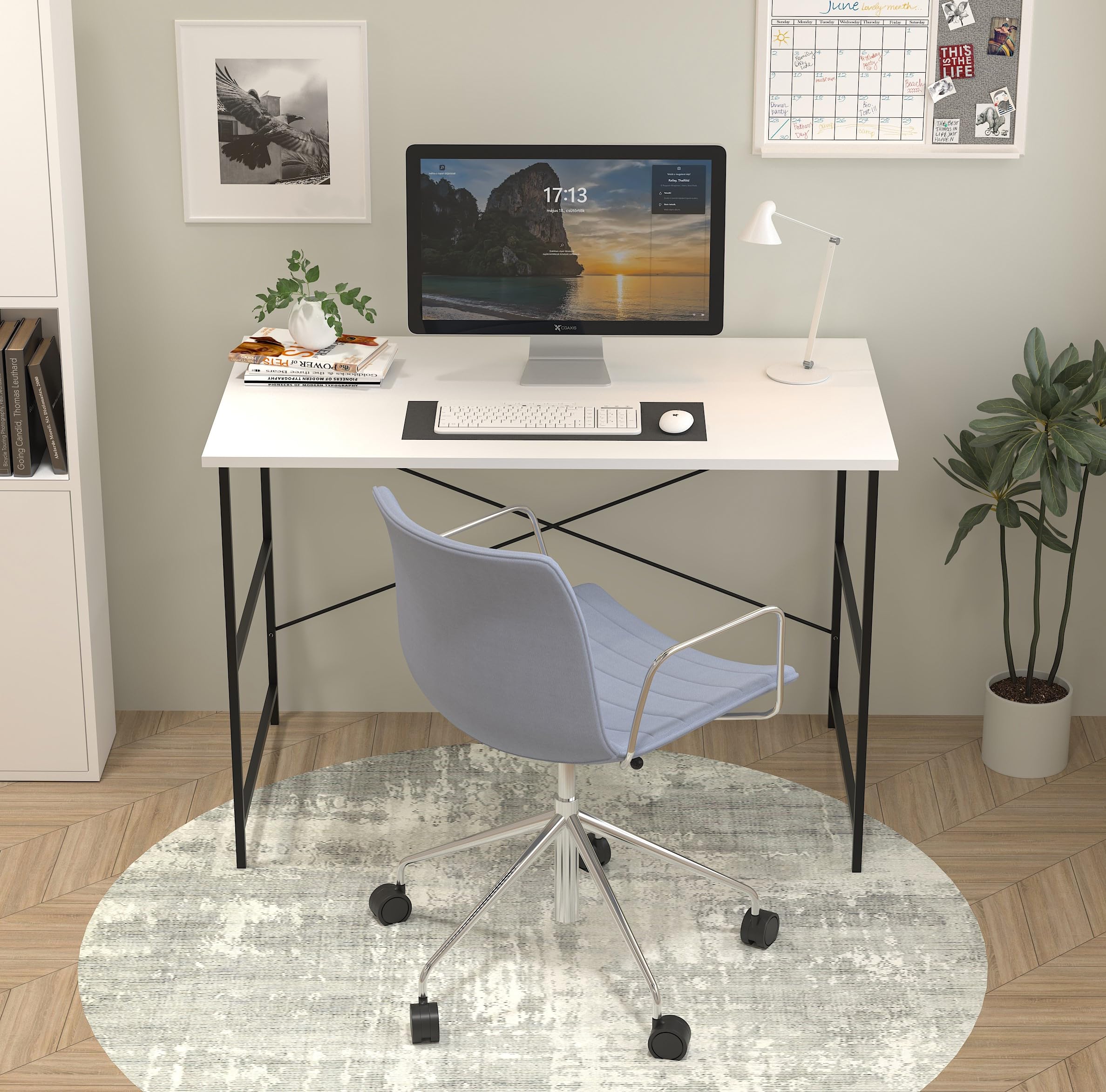 Multipurpose Wood Laminated Study Table, Computer Table for Home,Office Table, Desktop,Laptop Table, Office Desk, Workdesk | ST-10-White