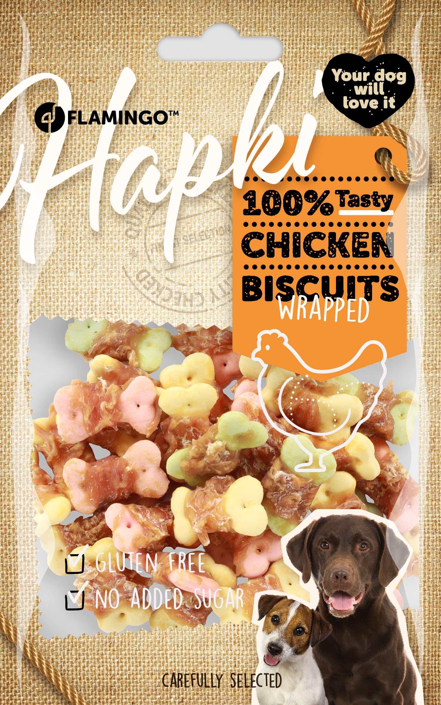 Flamingo Hapki Chicken Biscuits Dog Treats 85g
