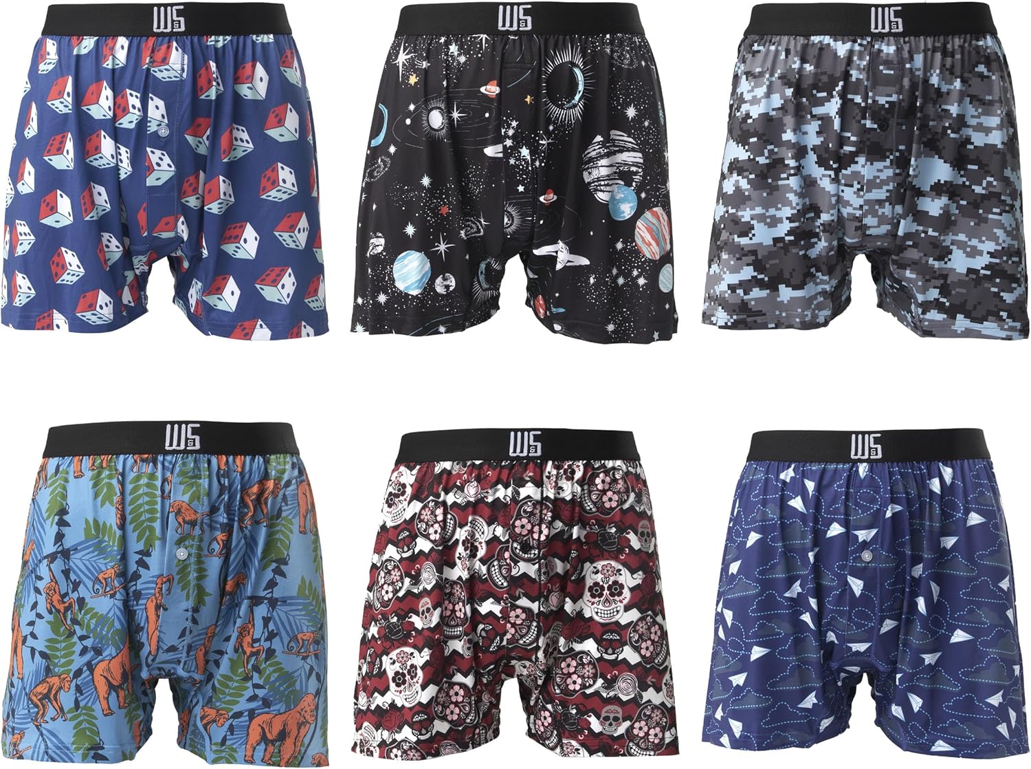 Warriors & Scholars | Mens boxer Shorts | Boxer shorts for men pack of 6 | Printed Mens underwear | Men boxer short underwear