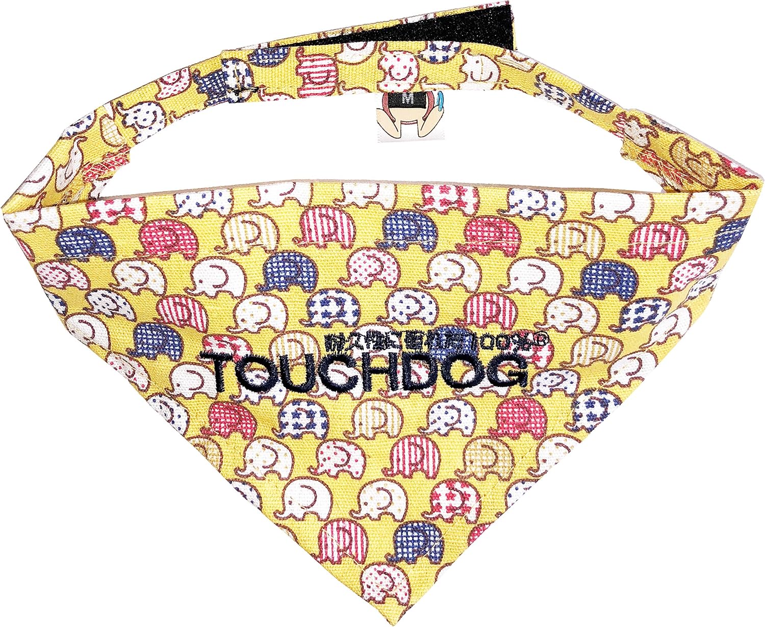 Touchdog 'Bad-to-the-Bone' Elephant Patterned Fashionable Velcro Bandana , Small, Aqua