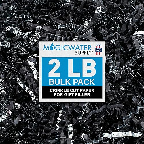 Miniatura 200 de MagicWater - Papel de corte arrugado para cestas de regalo, 2 libras, vainilla y oro, perfecto para relleno de papel triturado, relleno de cestas