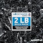 MagicWater Crinkle Cut Paper for Gift Baskets - 2LB - Black & Silver - Perfect for Shredded Paper Filler, Basket Filler, Gift Boxes, Bridesmaid Gifts, Christmas Stuffers & More - For All Occasions