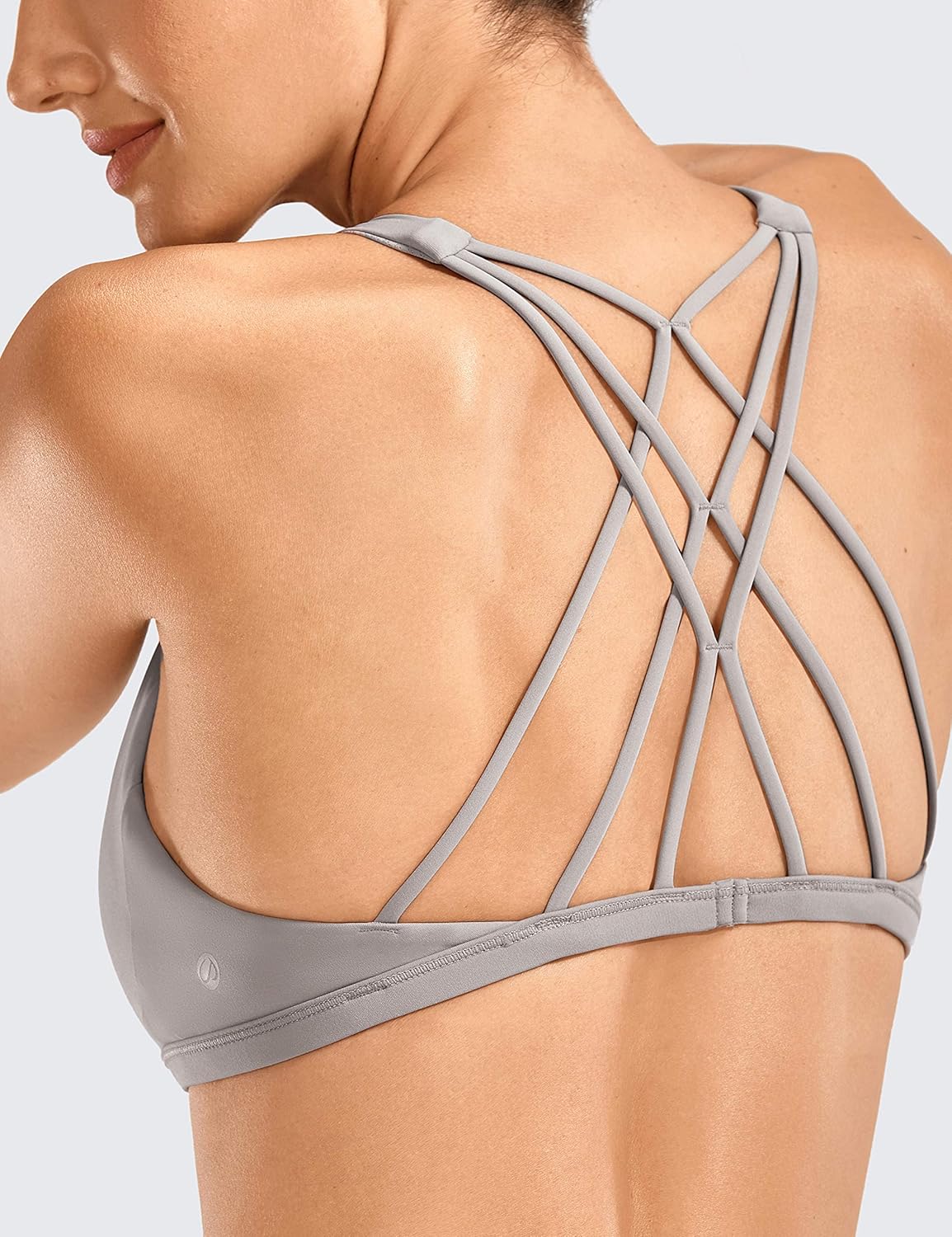 CRZ YOGA Women's Cute Yoga Sports Bra Strappy Sexy Back Padded Low Impact Workout Clothes Bra Tops at  Women’s Clothing store