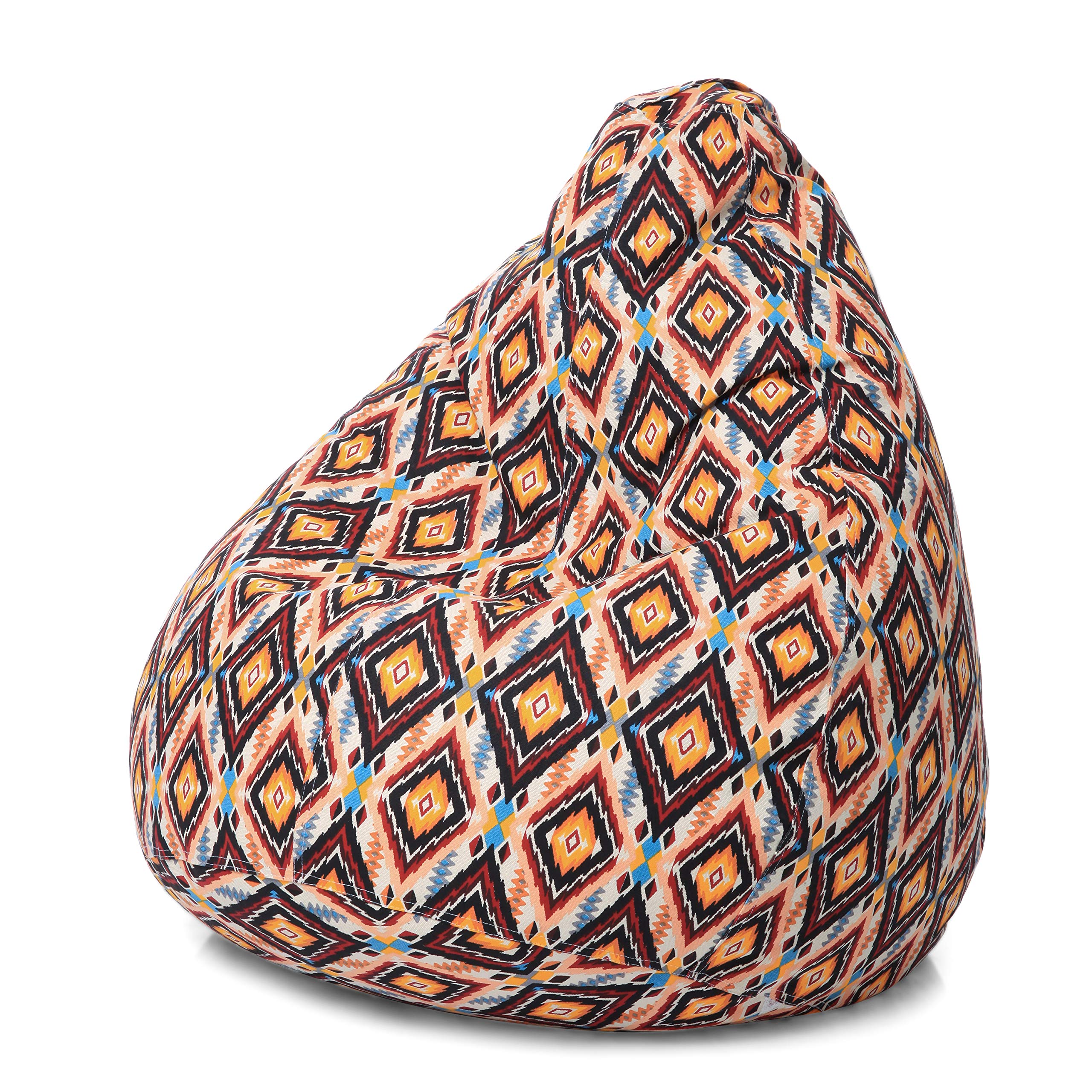 Style Homez Classic Cotton Canvas Geometric Printed Bean Bag XL Size Cover Only 4