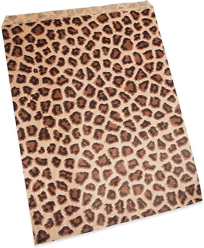 888 Display  200 piezas de 8.5 x 11 pulgadas de papel de tono leopardo bolsas de regalo de compras